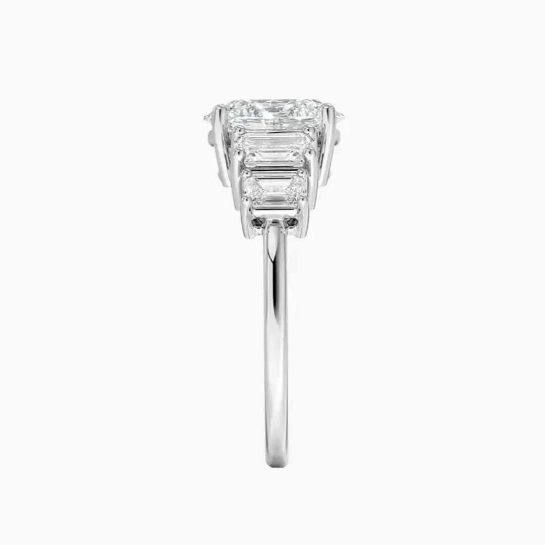 Katerina Five Stone Oval Designer 2 Carat Lab Grown Diamond Engagement Ring in 14K White Gold