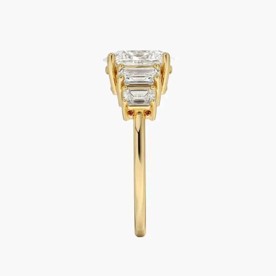 Katerina Five Stone Oval Designer Diamond Ring Setting in 14K Yellow Gold