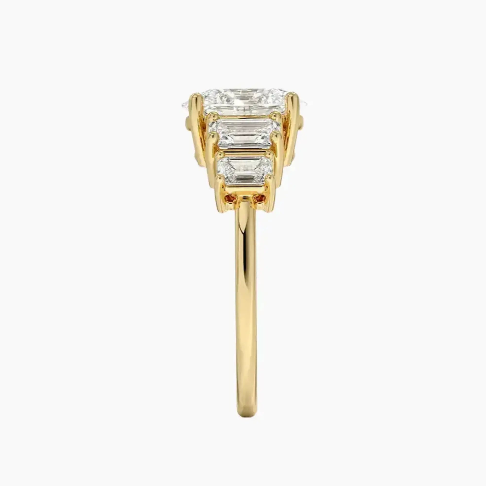 Katerina Five Stone Oval Designer 2.5 Carat Lab Grown Diamond Engagement Ring in 18K White Gold