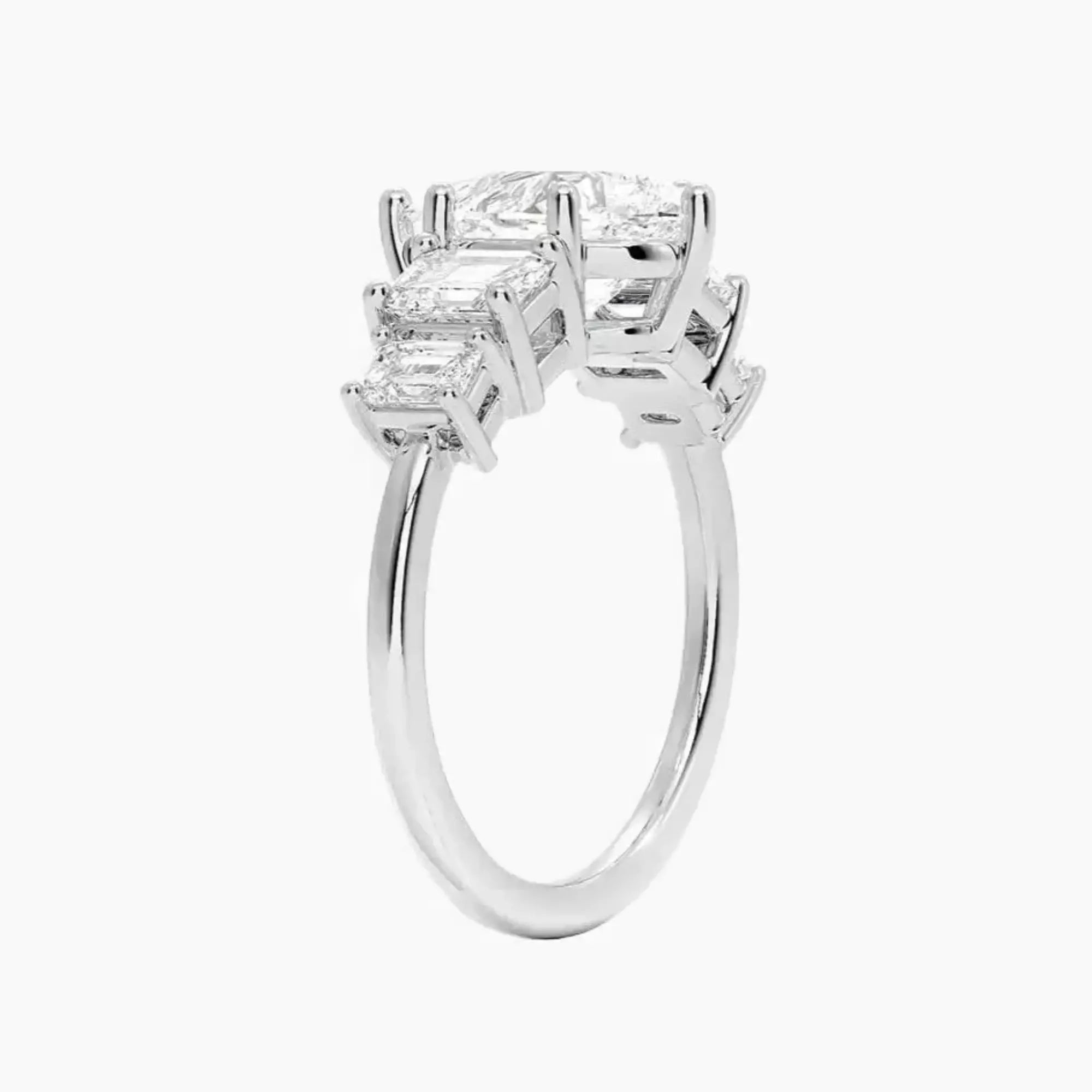 Katerina Five Stone Pear Designer Diamond Ring Setting in 14K Rose Gold