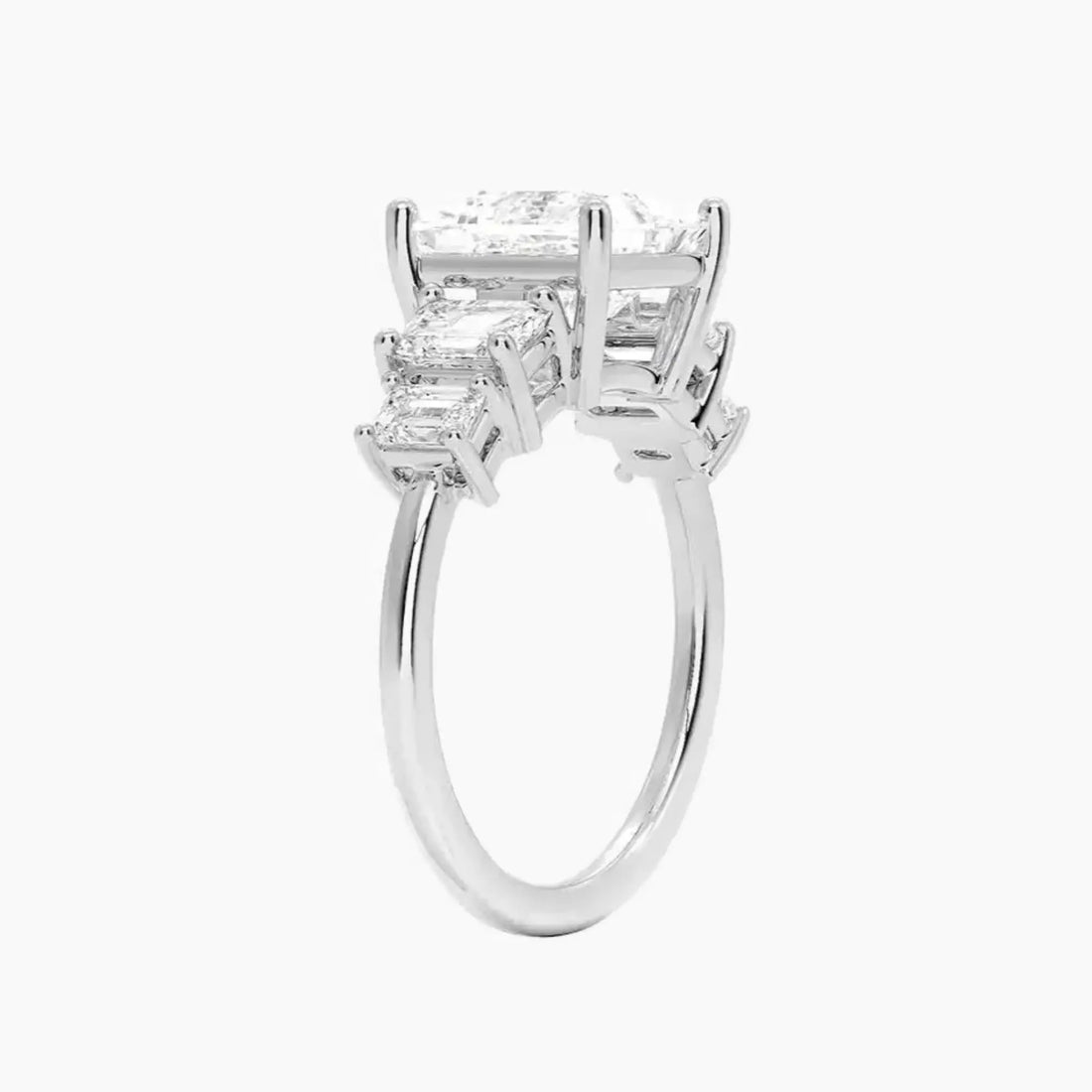 Katerina Five Stone Princess Designer Diamond Ring Setting in 14K Rose Gold