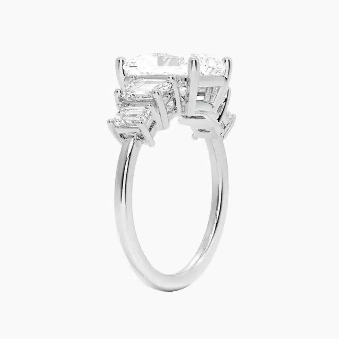 Katerina Five Stone Radiant Designer 3 Carat Lab Grown Diamond Engagement Ring in 14K Yellow Gold