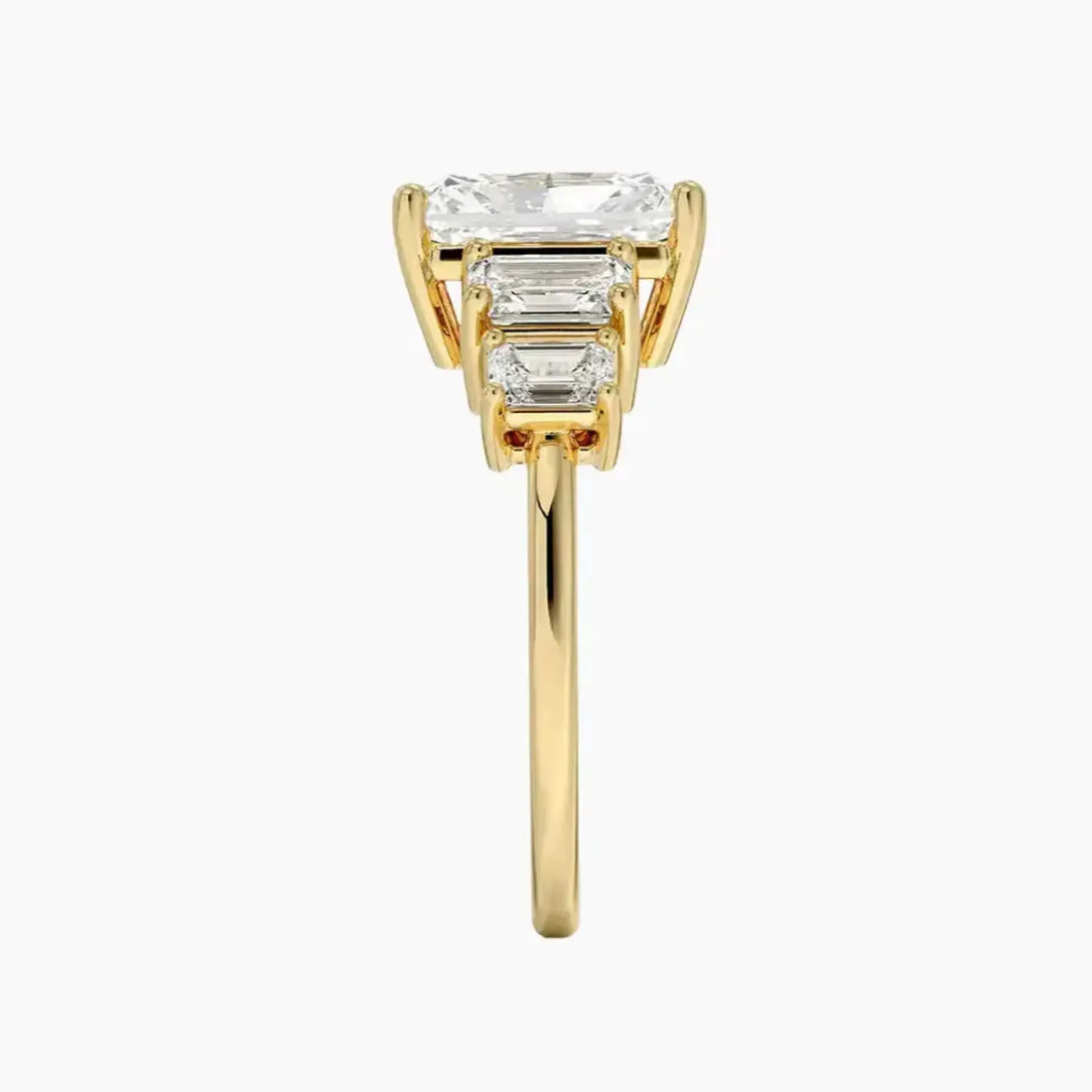 Katerina Five Stone Radiant Designer 1.5 Carat Lab Grown Diamond Engagement Ring in 14K Rose Gold