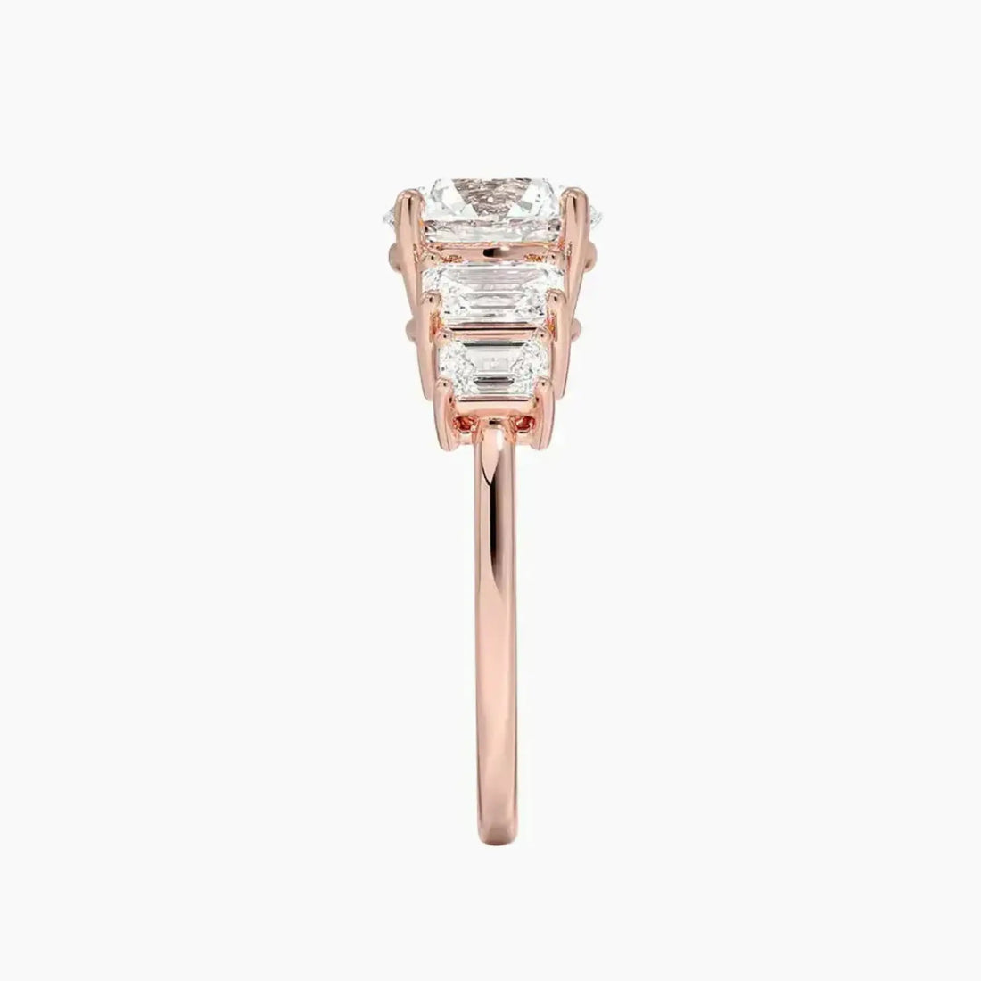Katerina Five Stone Round Designer Diamond Ring Setting in 18K Yellow Gold