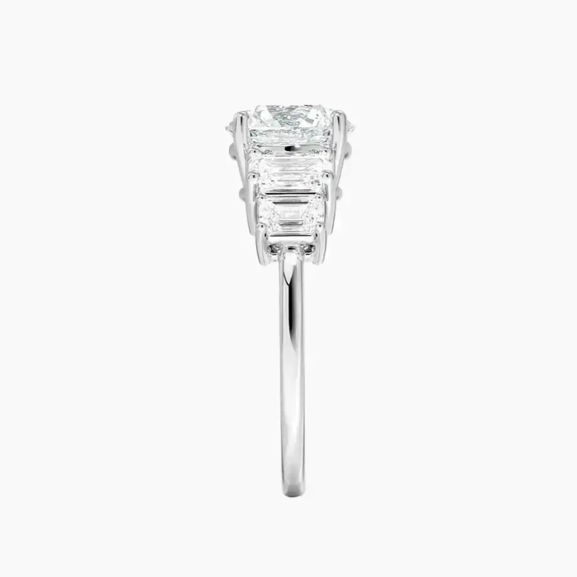 Katerina Five Stone Round Designer 2.5 Carat Lab Grown Diamond Engagement Ring in 14K Yellow Gold