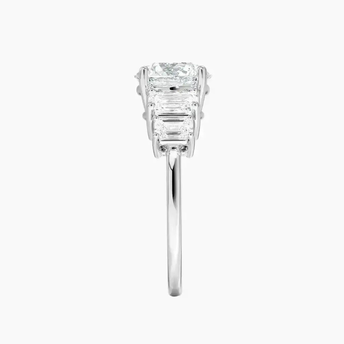 Katerina Five Stone Round Designer 2 Carat Lab Grown Diamond Engagement Ring in 14K Yellow Gold