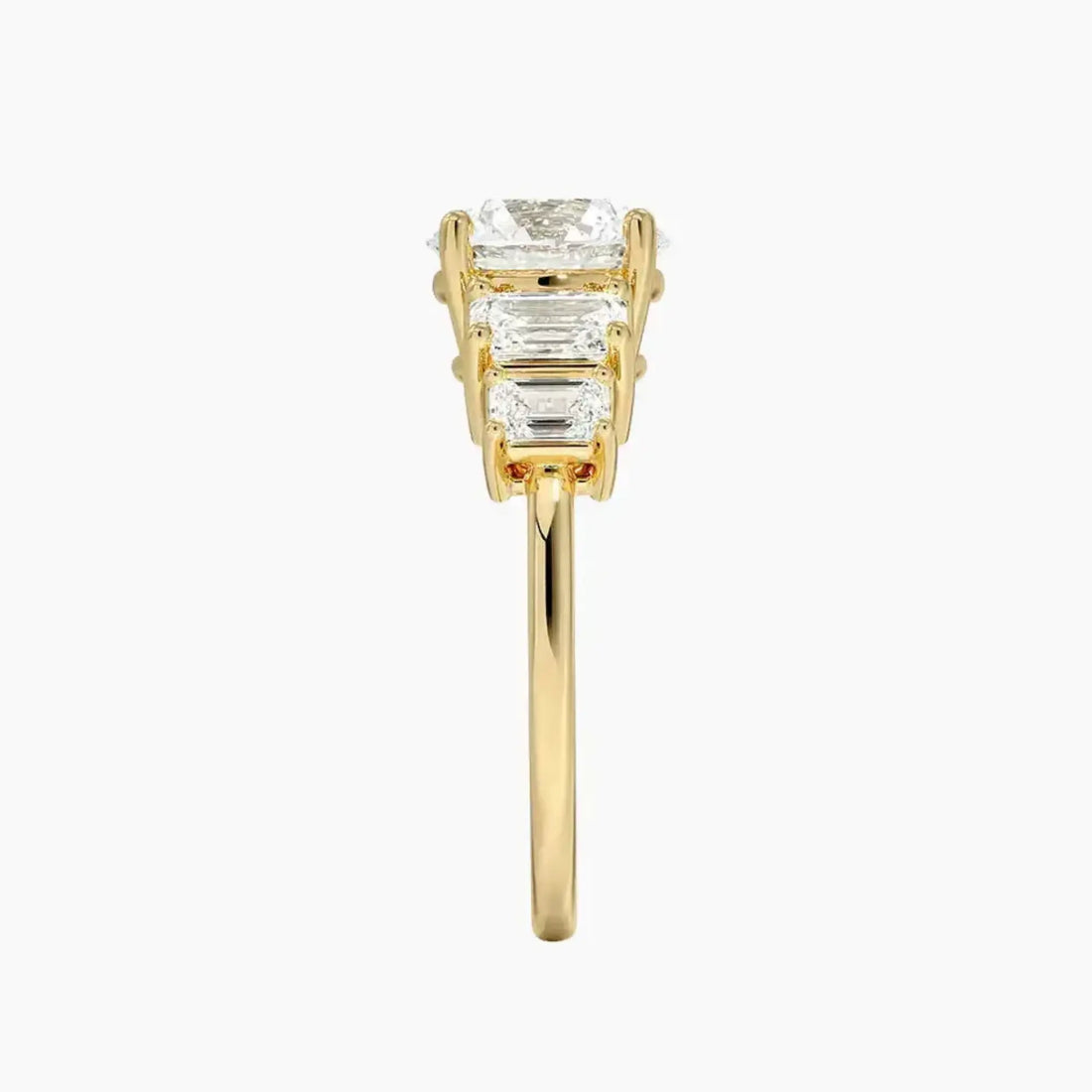 Katerina Five Stone Round Designer 3 Carat Lab Grown Diamond Engagement Ring in 18K White Gold