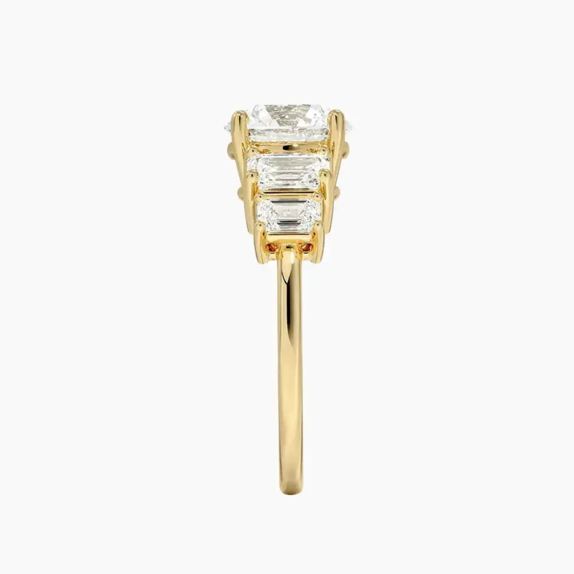 Katerina Five Stone Round Designer 2 Carat Lab Grown Diamond Engagement Ring in 14K Rose Gold