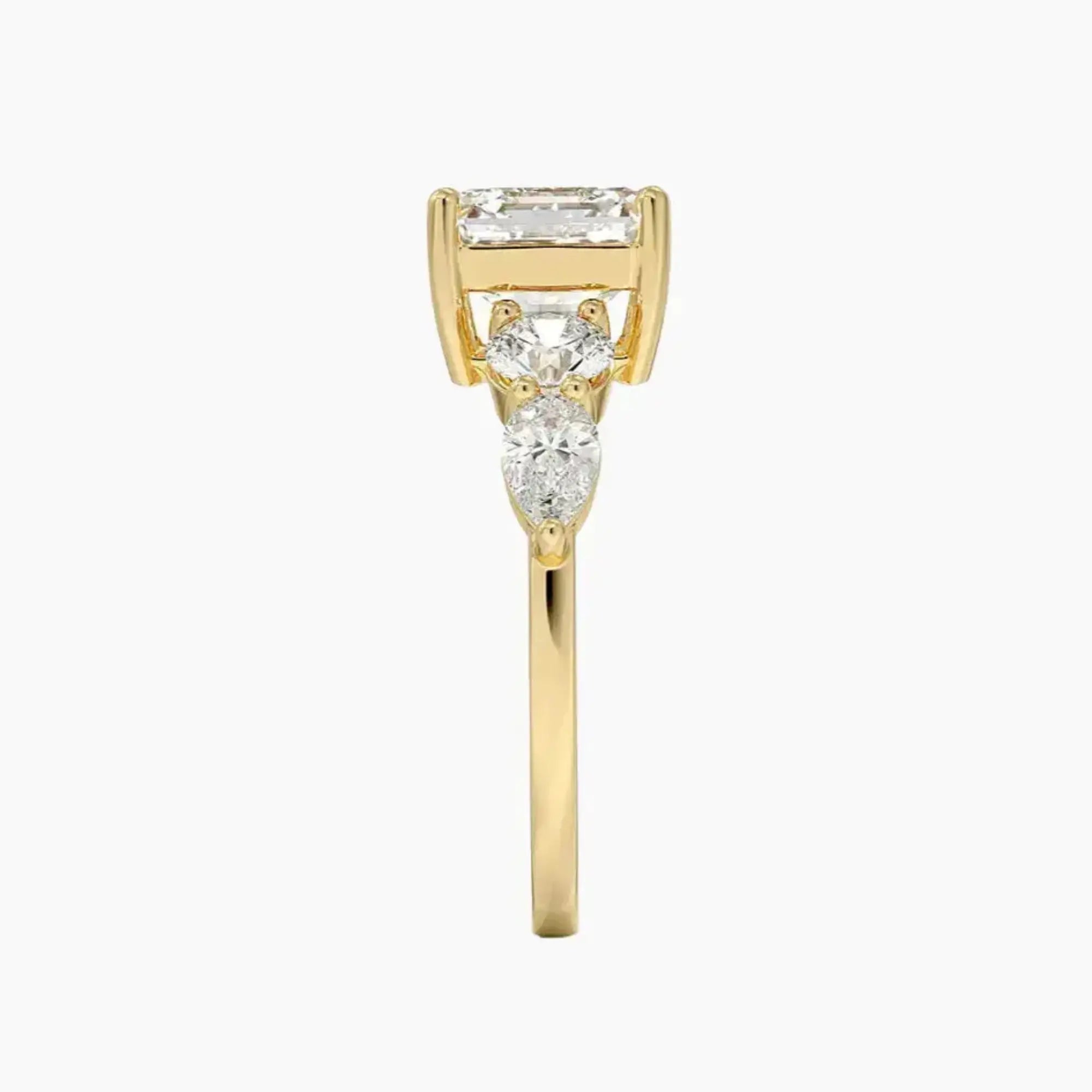 Daria Five Stone Asscher Designer 1.5 Carat Lab Grown Diamond Engagement Ring in 14K Rose Gold