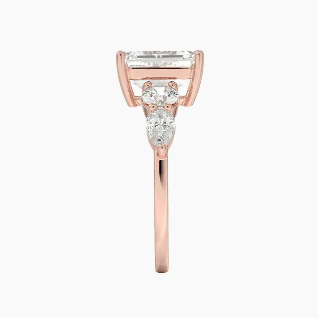Daria Five Stone Emerald Designer 1.5 Carat Lab Grown Diamond Engagement Ring in 14K Yellow Gold