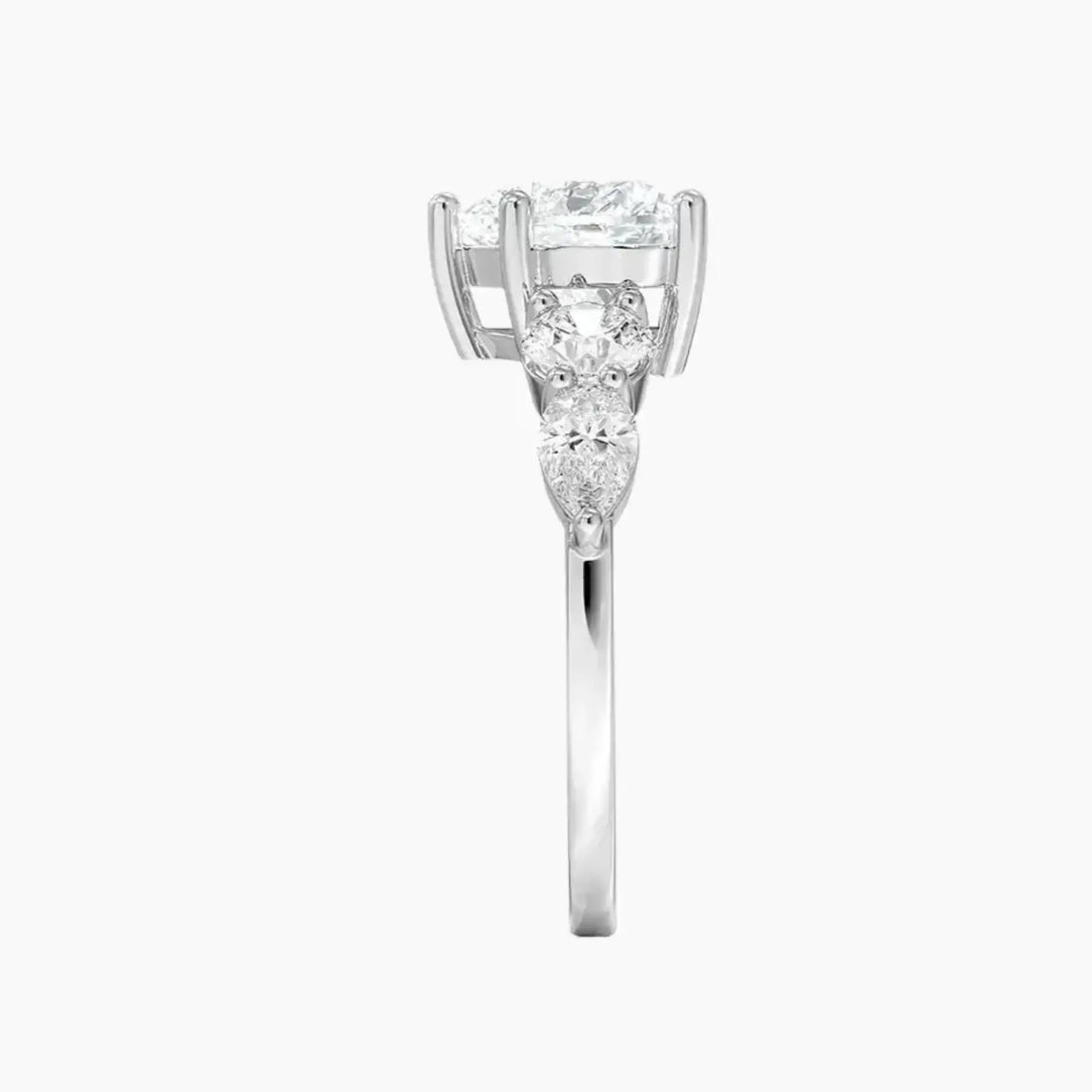 Daria Five Stone Heart Designer 1 Carat Lab Grown Diamond Engagement Ring in 18K Rose Gold