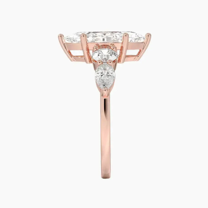 Daria Five Stone Marquise Designer 2 Carat Lab Grown Diamond Engagement Ring in 14K White Gold