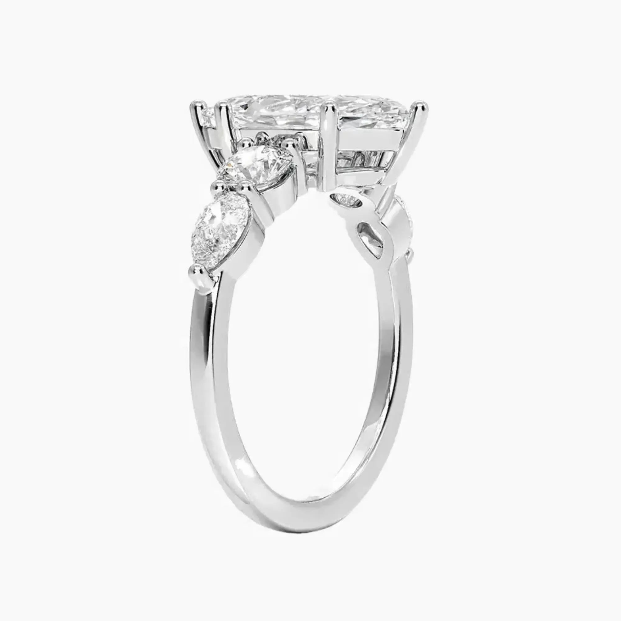 Daria Five Stone Marquise Designer 1 Carat Lab Grown Diamond Engagement Ring in 14K Yellow Gold