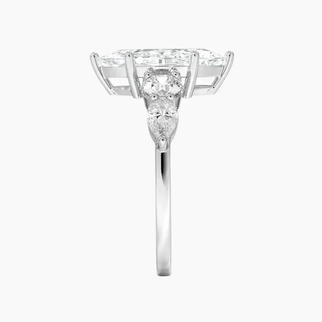 Daria Five Stone Marquise Designer 3 Carat Lab Grown Diamond Engagement Ring in 14K Rose Gold