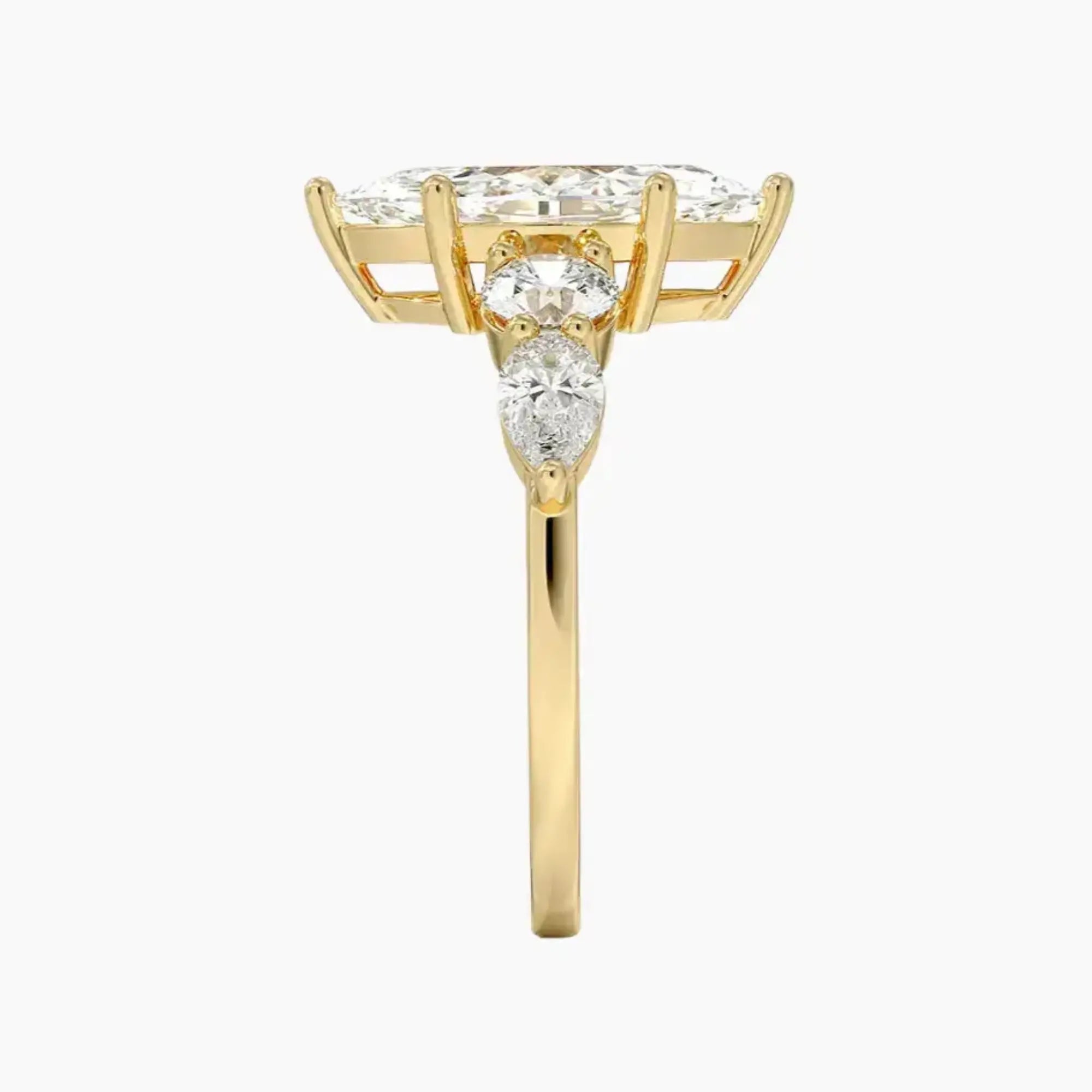 Daria Five Stone Marquise Designer 2 Carat Lab Grown Diamond Engagement Ring in 14K Rose Gold