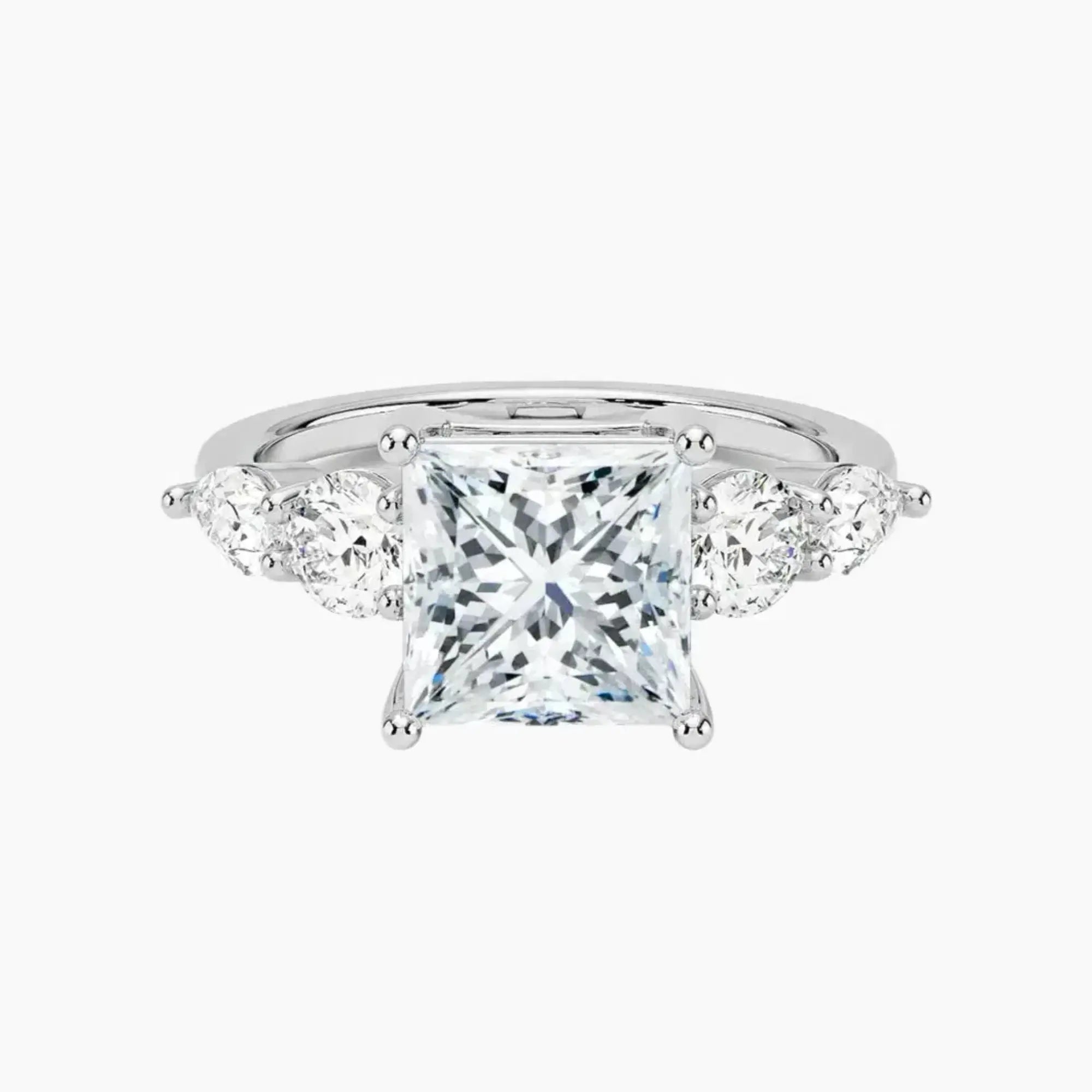 Daria Five Stone Princess Designer Diamond Ring Setting in 18K Yellow Gold