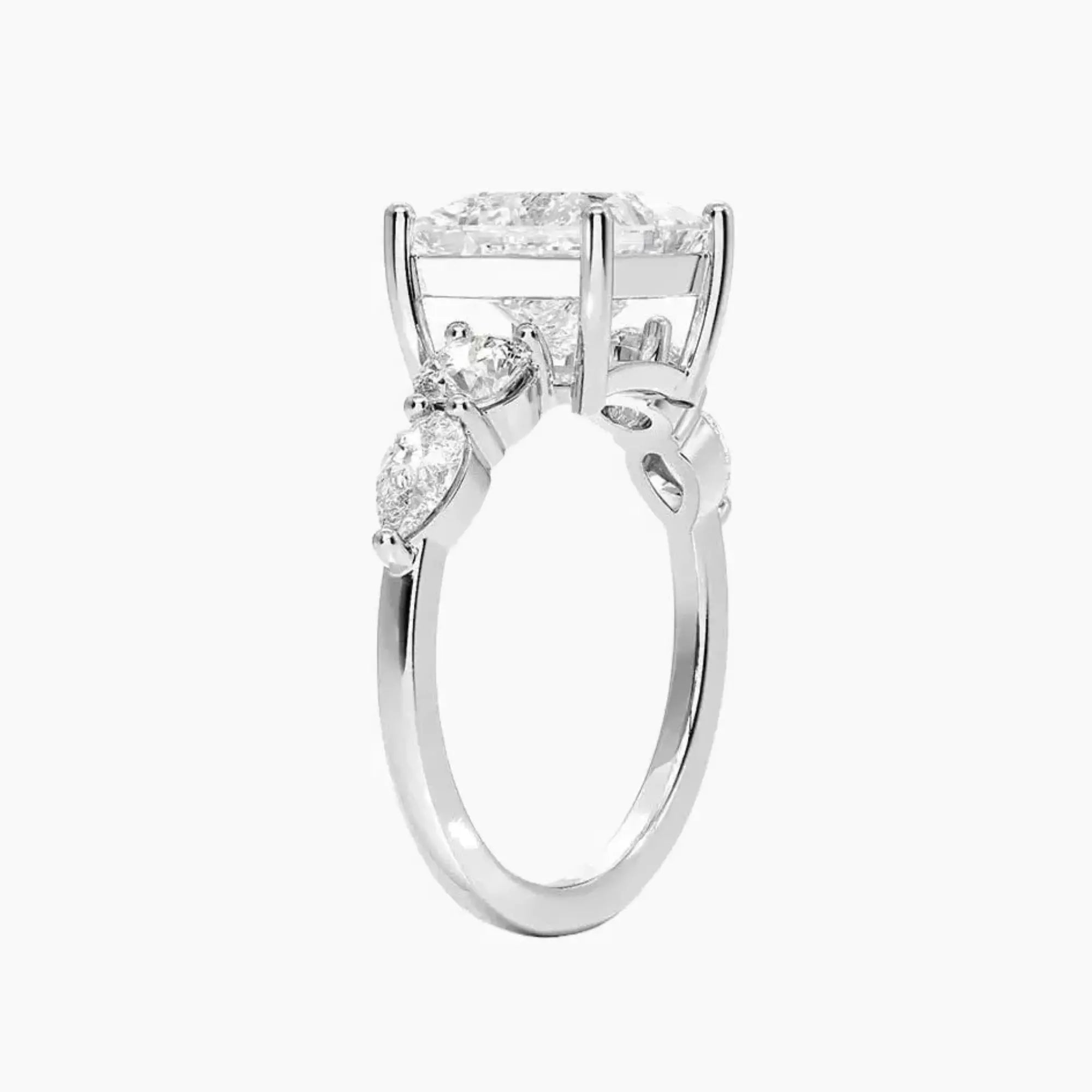 Daria Five Stone Princess Designer Diamond Ring Setting in 18K Rose Gold