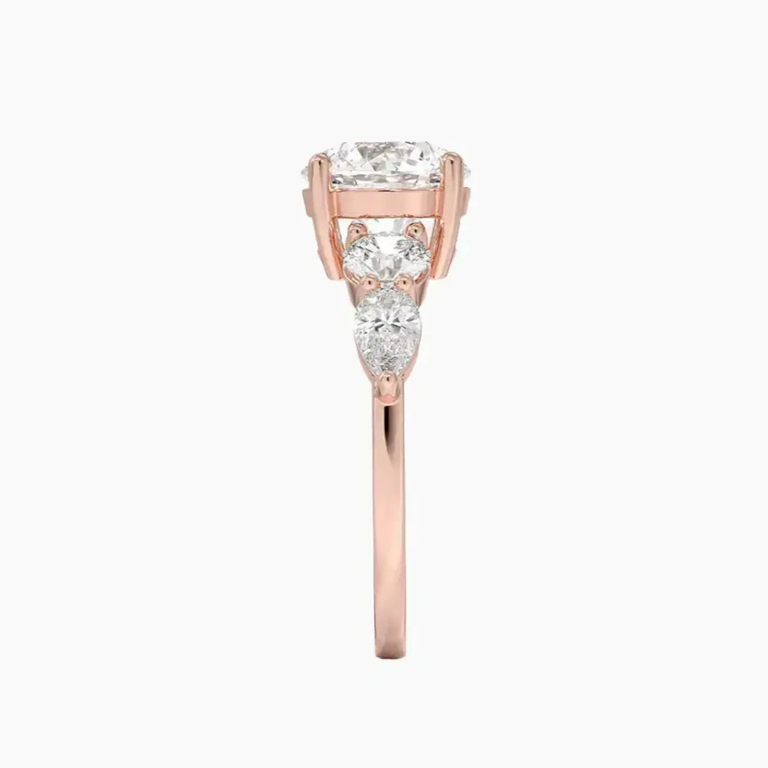 Daria Five Stone Round Designer 1.5 Carat Lab Grown Diamond Engagement Ring in 14K Yellow Gold
