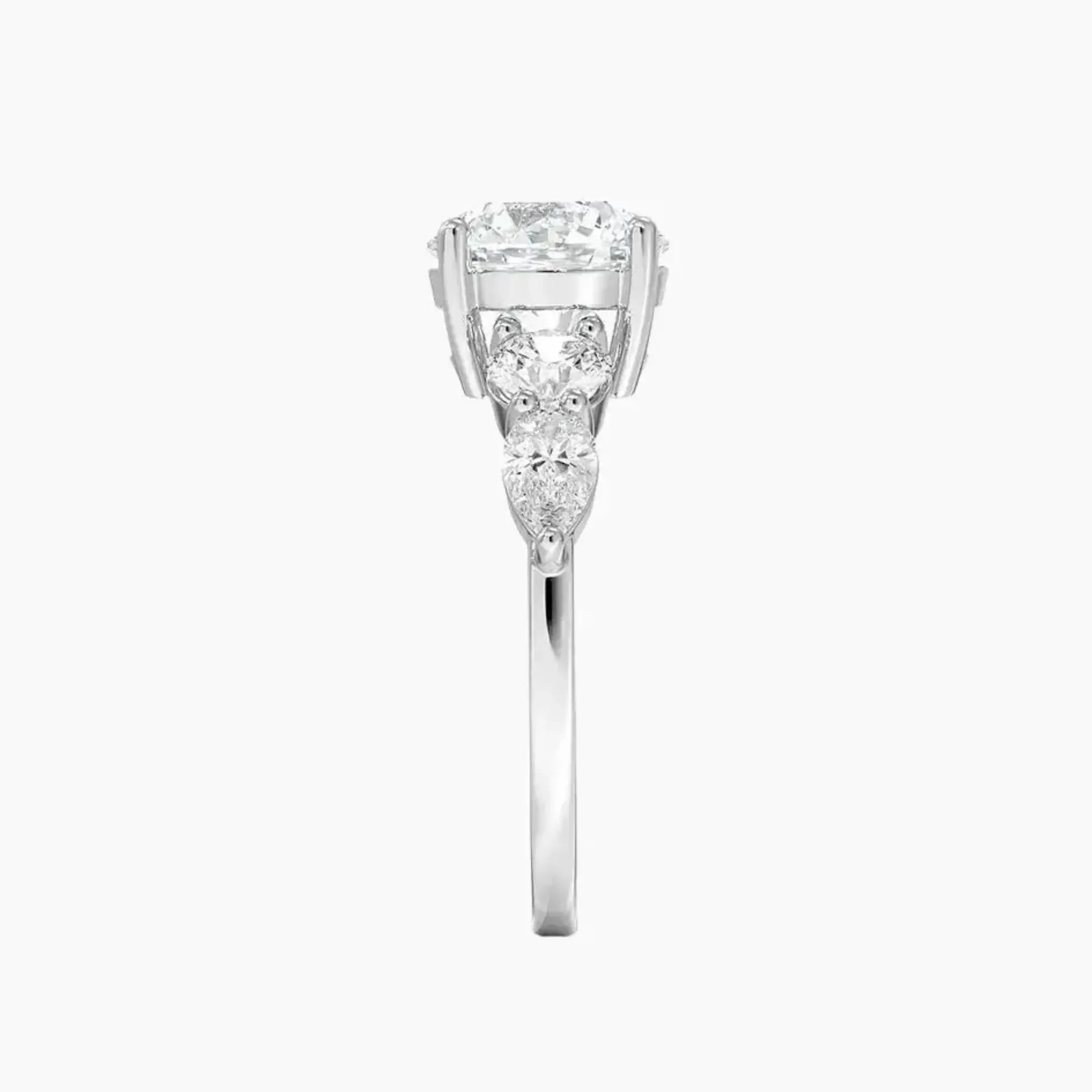 Daria Five Stone Round Designer Diamond Ring Setting in 14K Yellow Gold