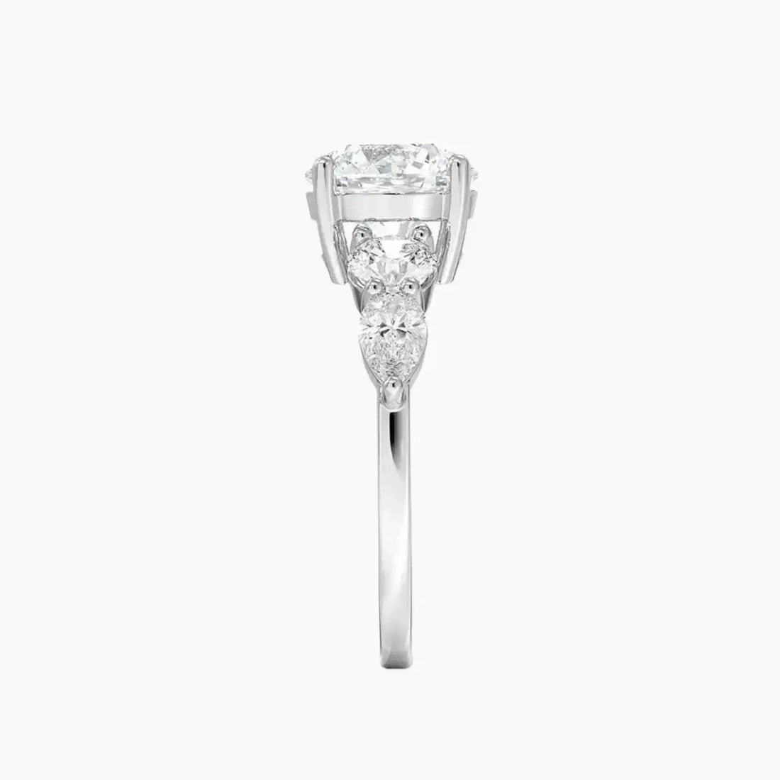 Daria Five Stone Round Designer 2.5 Carat Lab Grown Diamond Engagement Ring in 18K Yellow Gold