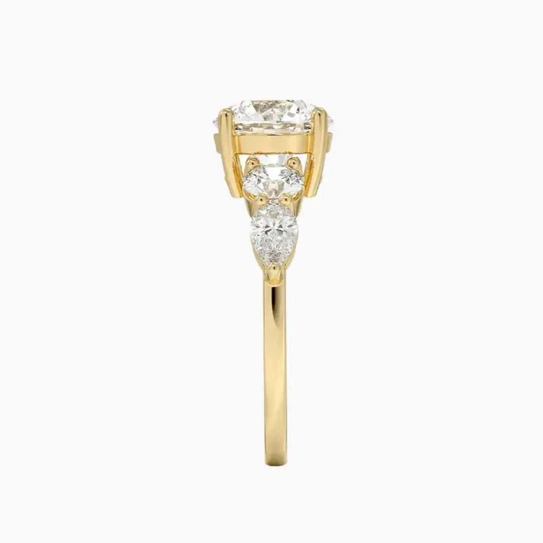 Daria Five Stone Round Designer 2.5 Carat Lab Grown Diamond Engagement Ring in 14K Rose Gold