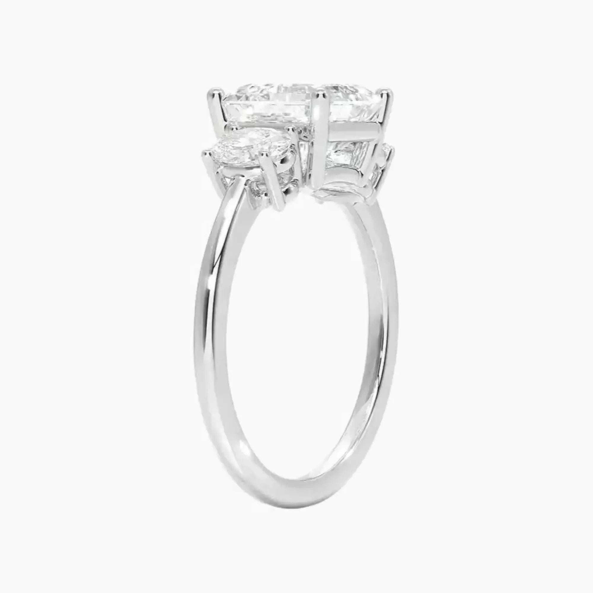 Liora Asscher Three Stone 1.5 Carat Lab Grown Diamond Engagement Ring in 14K Yellow Gold