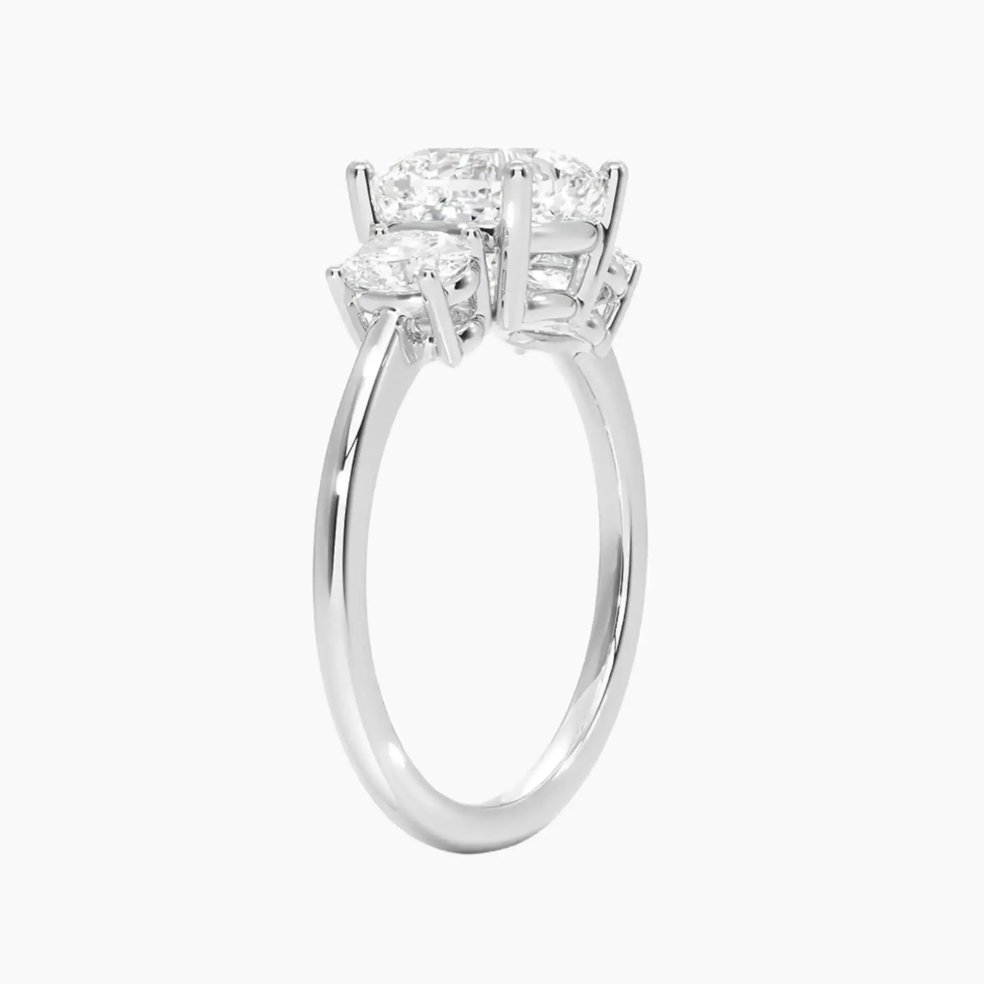 Liora Cushion Three Stone 1.5 Carat Lab Grown Diamond Engagement Ring in 14K Yellow Gold