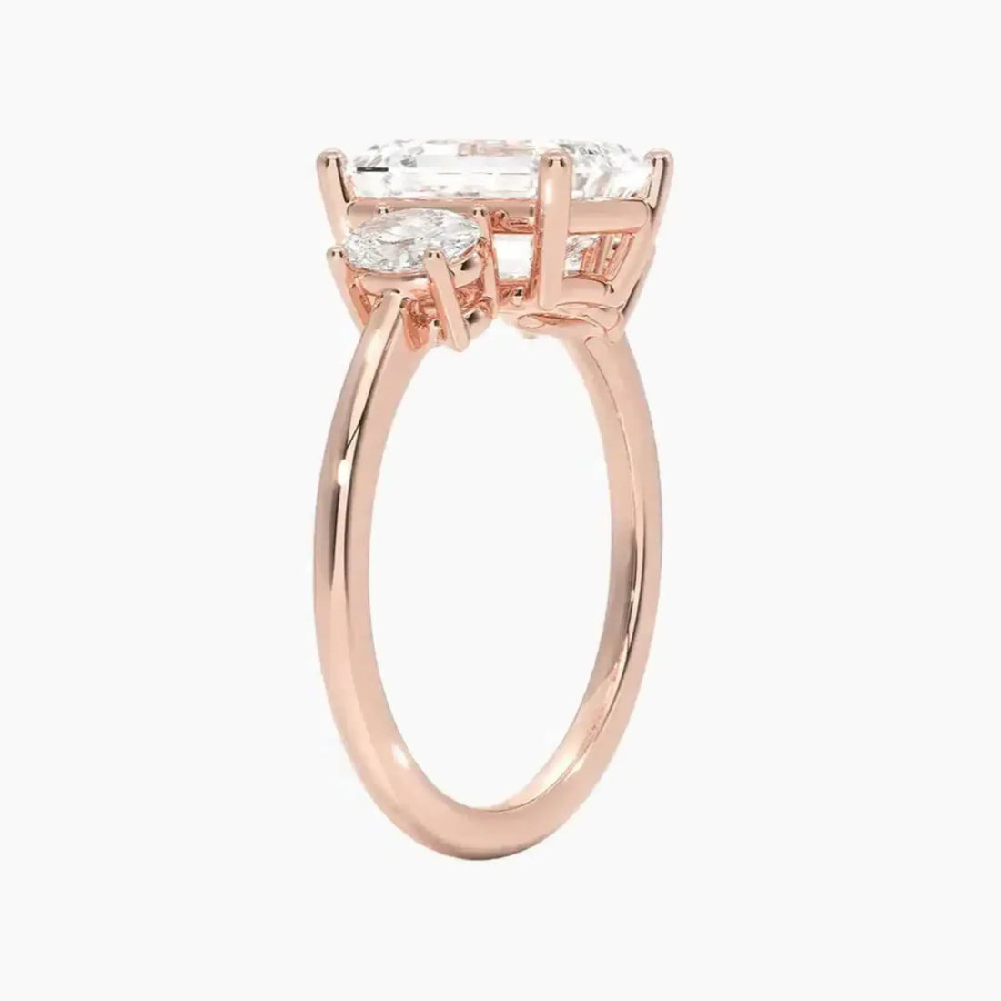 Liora Emerald Three Stone 2 Carat Lab Grown Diamond Engagement Ring in 14K Yellow Gold