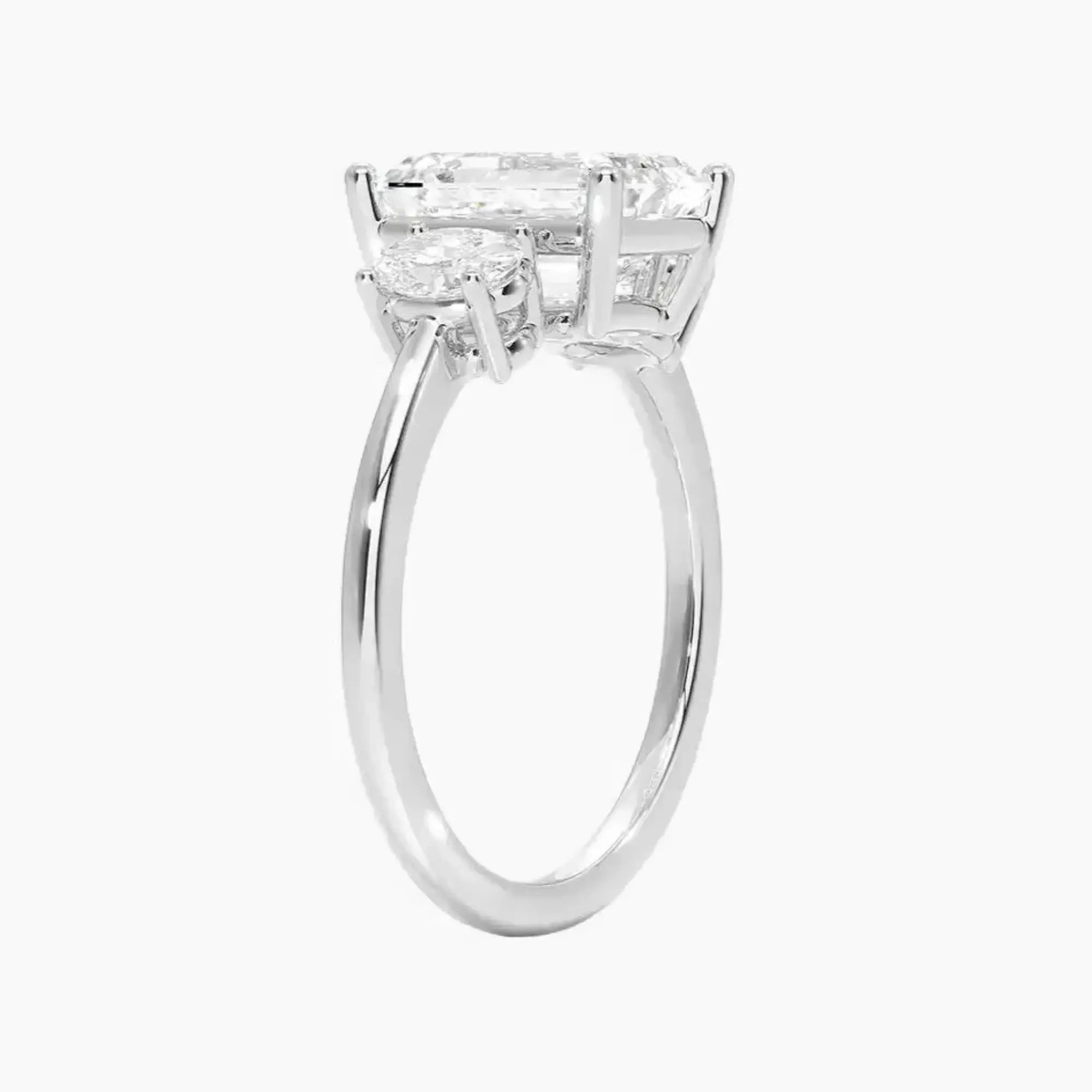 Liora Emerald Three Stone Diamond Ring Setting in 14K Rose Gold