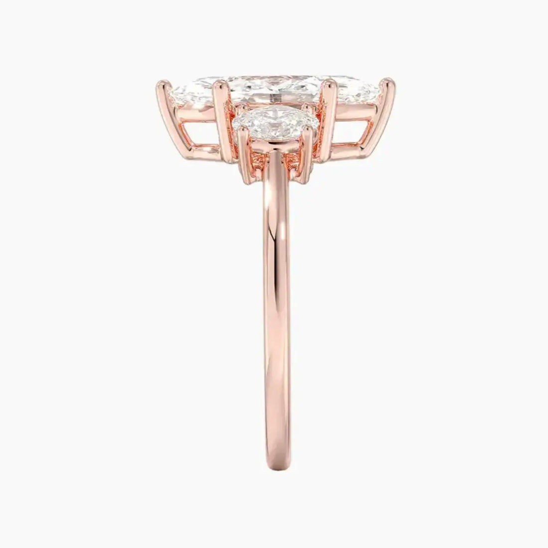 Liora Marquise Three Stone Diamond Ring Setting in 14K Yellow Gold