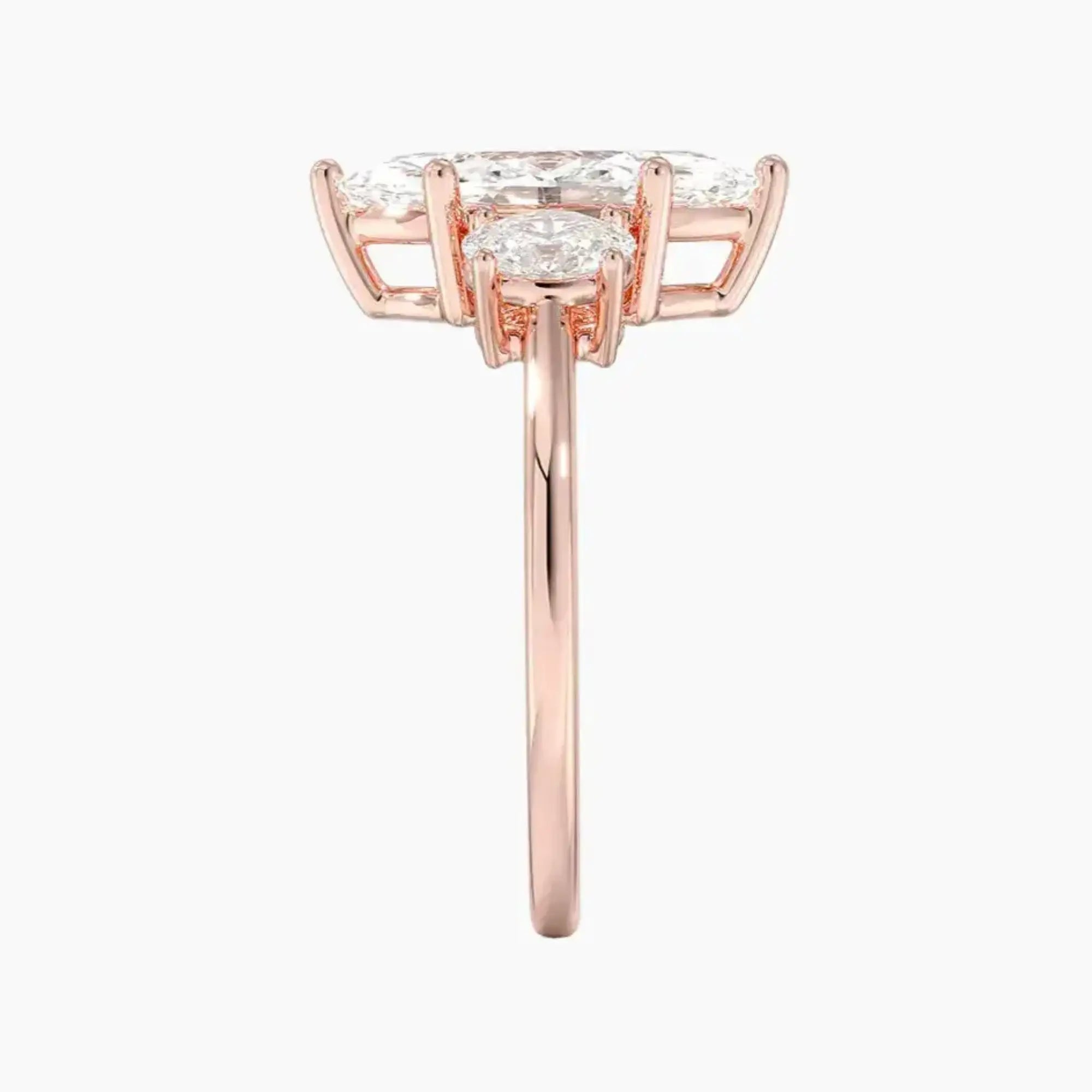 Liora Marquise Three Stone 1 Carat Lab Grown Diamond Engagement Ring in 14K White Gold