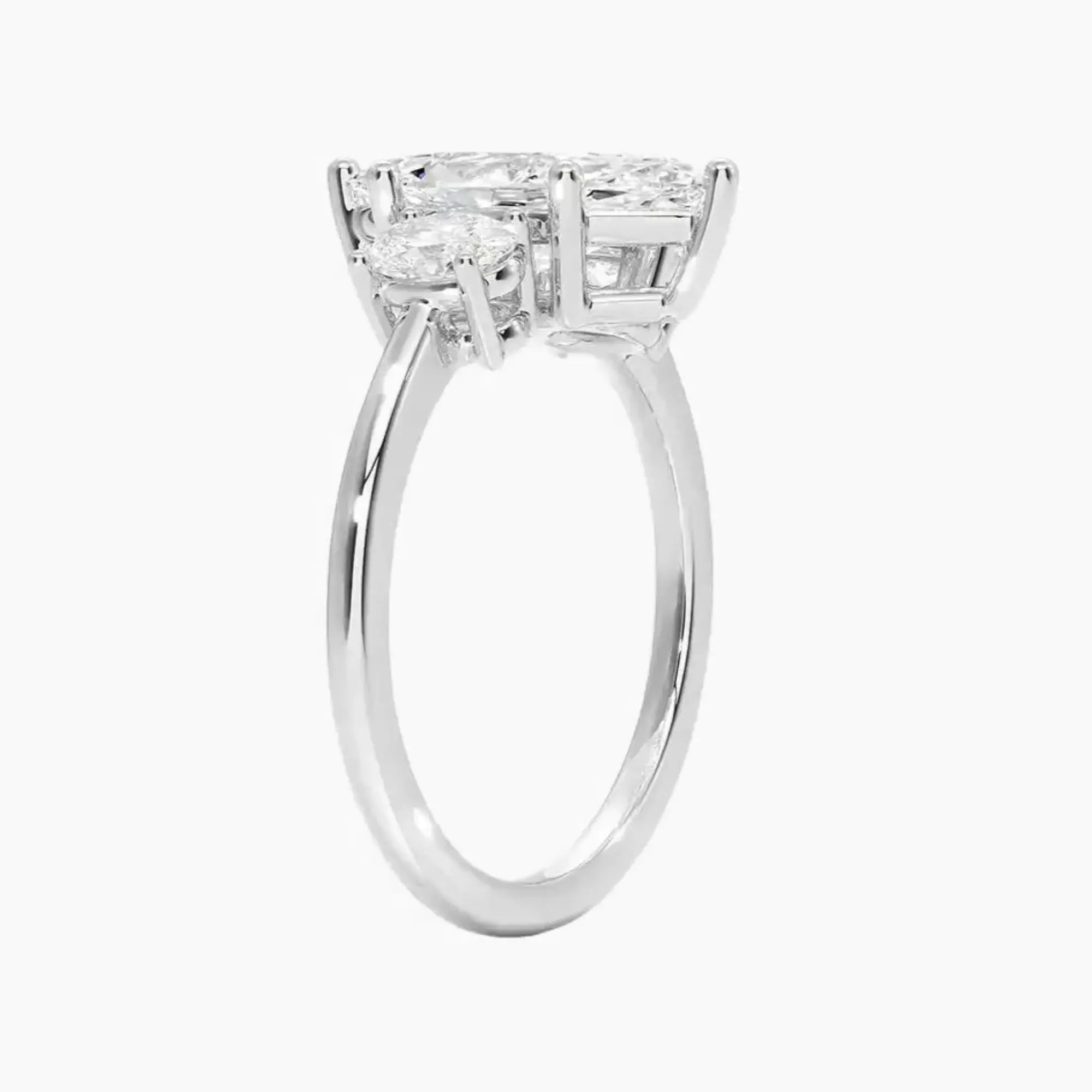 Liora Marquise Three Stone 1 Carat Lab Grown Diamond Engagement Ring in 14K Rose Gold