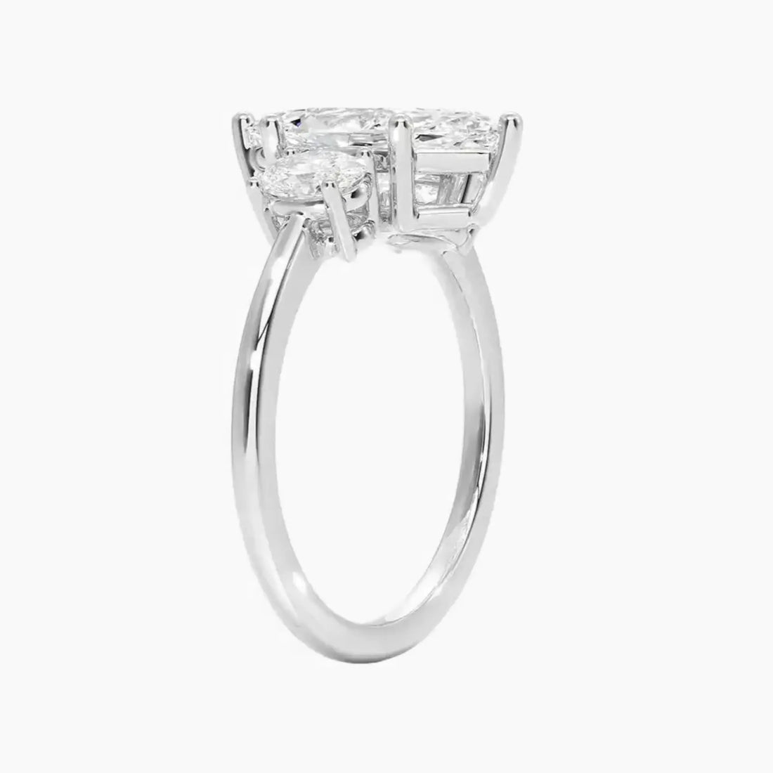 Liora Marquise Three Stone 3 Carat Lab Grown Diamond Engagement Ring in 14K White Gold