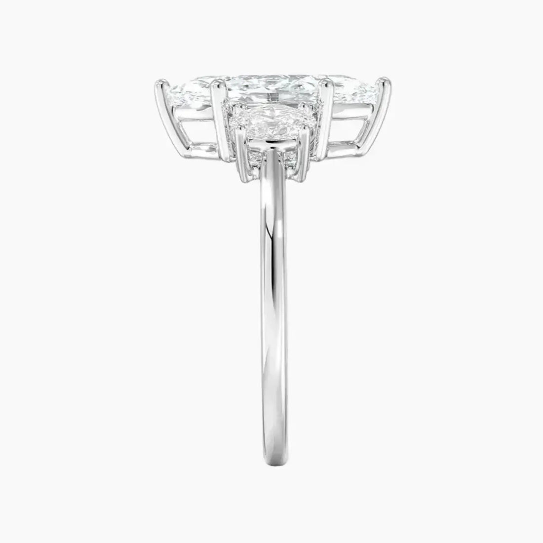 Liora Marquise Three Stone Diamond Ring Setting in 18K White Gold
