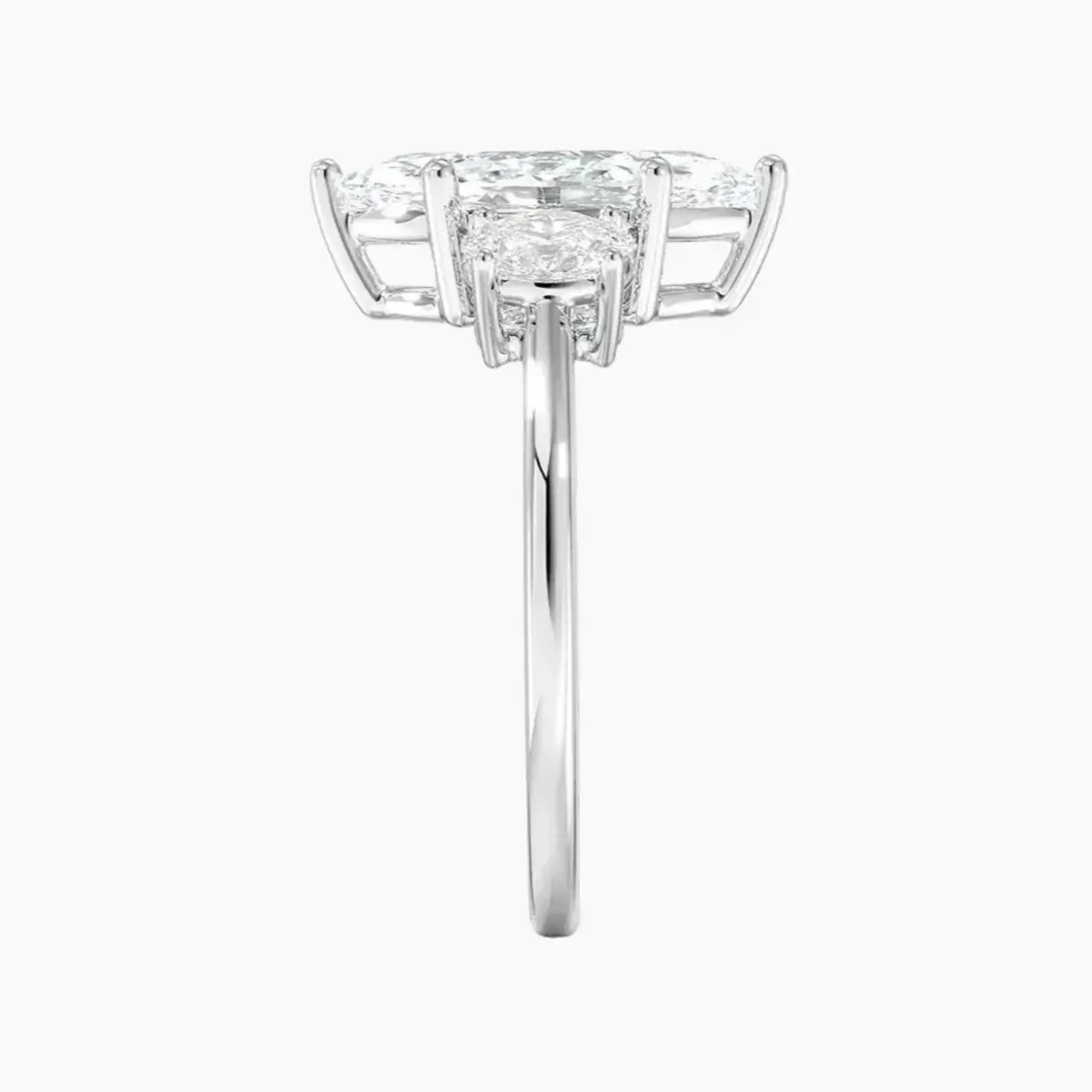 Liora Marquise Three Stone Diamond Ring Setting in 18K Yellow Gold
