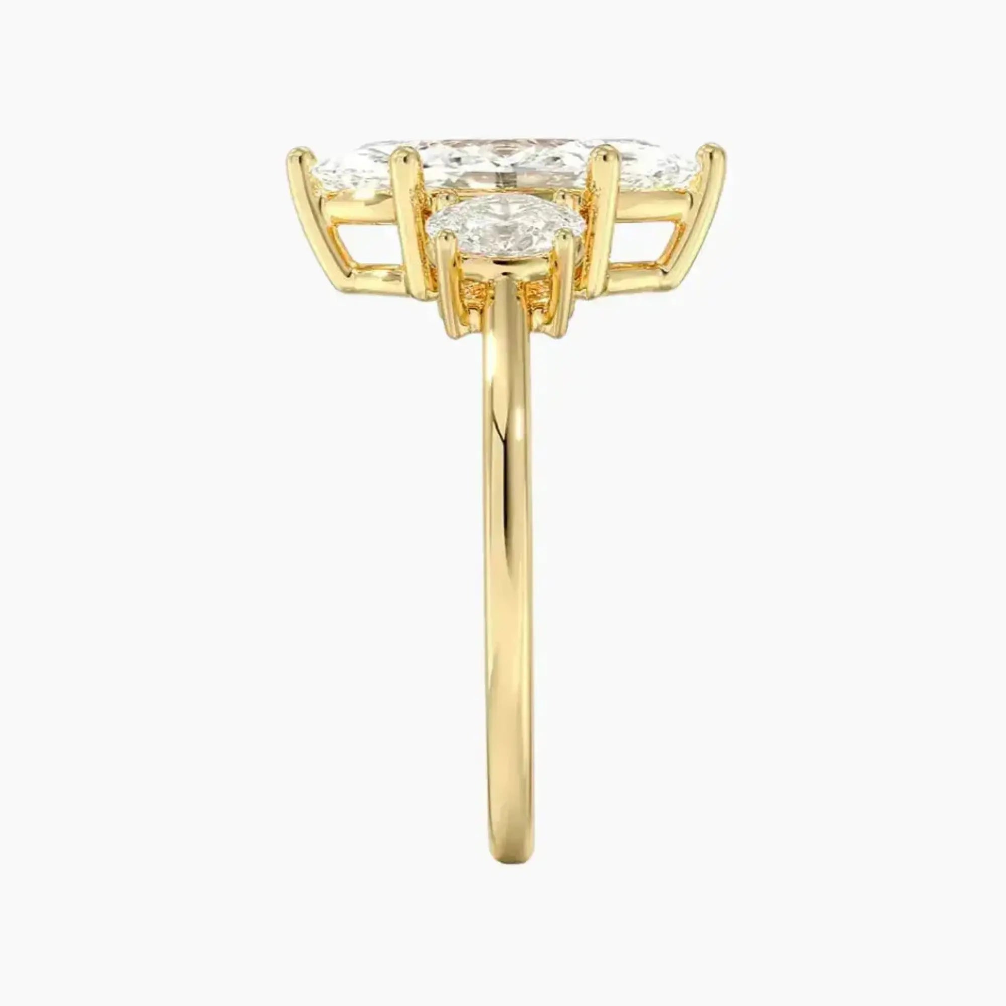 Liora Marquise Three Stone 3 Carat Lab Grown Diamond Engagement Ring in 14K White Gold