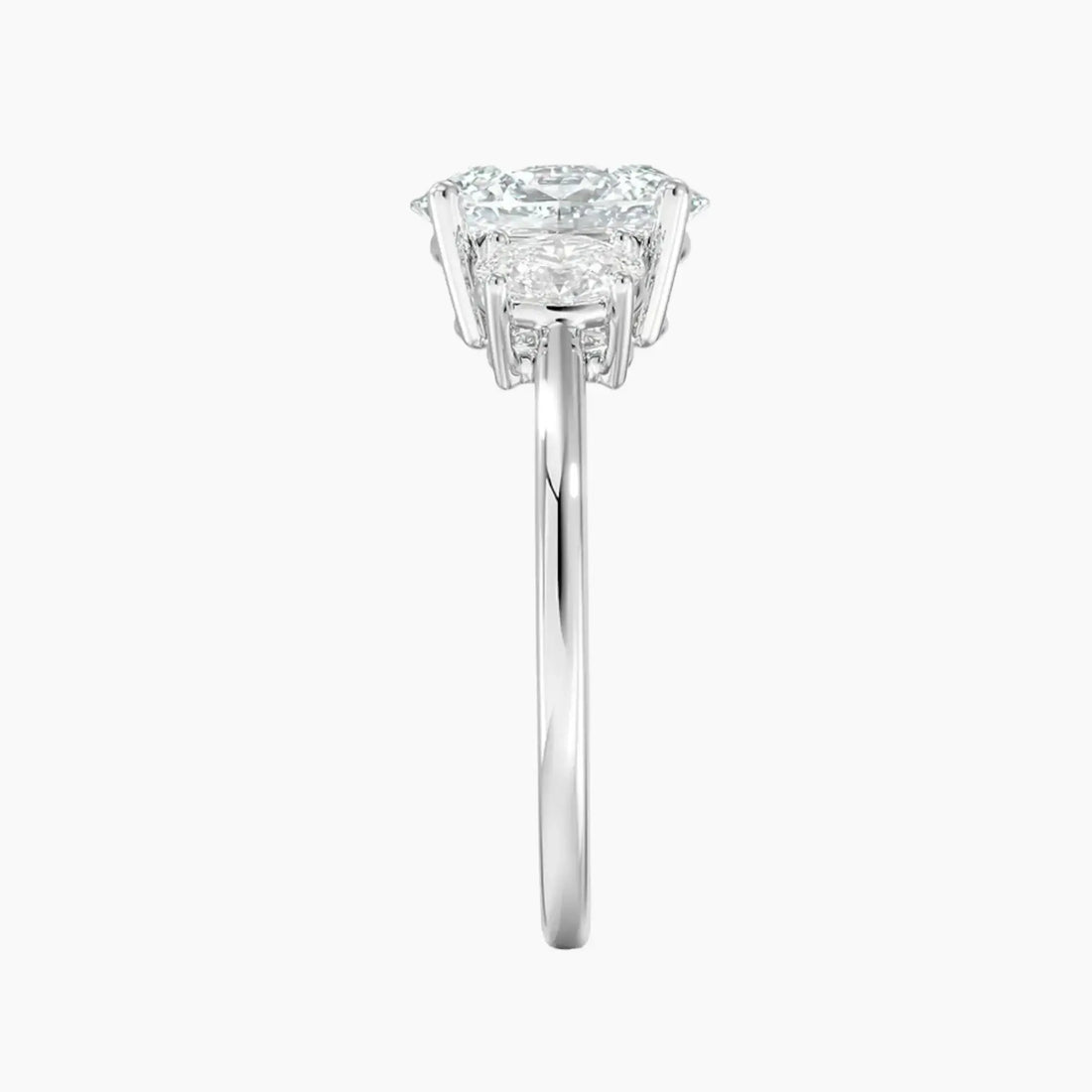 Liora Oval Three Stone Diamond Ring Setting in 14K Rose Gold