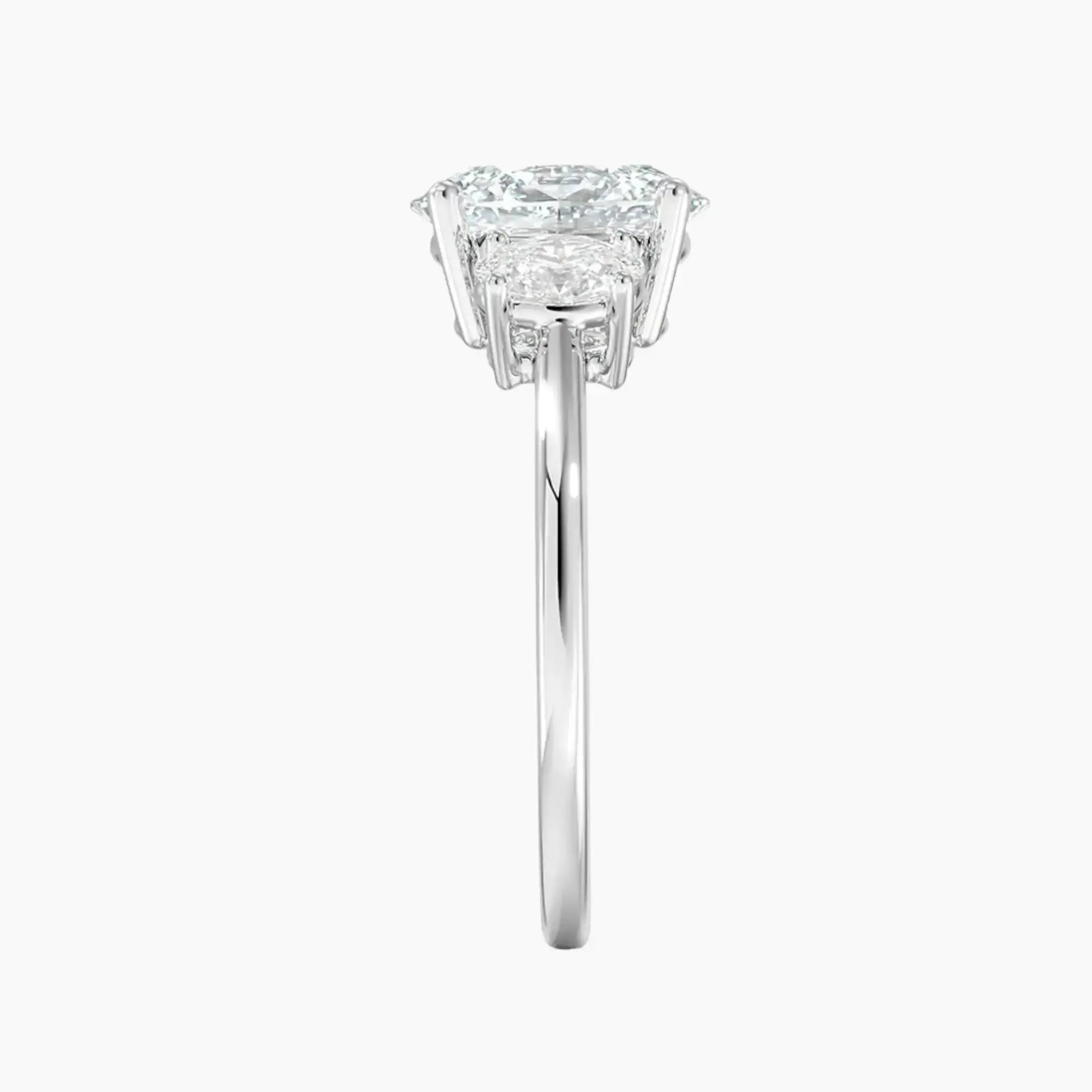 Liora Oval Three Stone 1.5 Carat Lab Grown Diamond Engagement Ring in 14K Yellow Gold