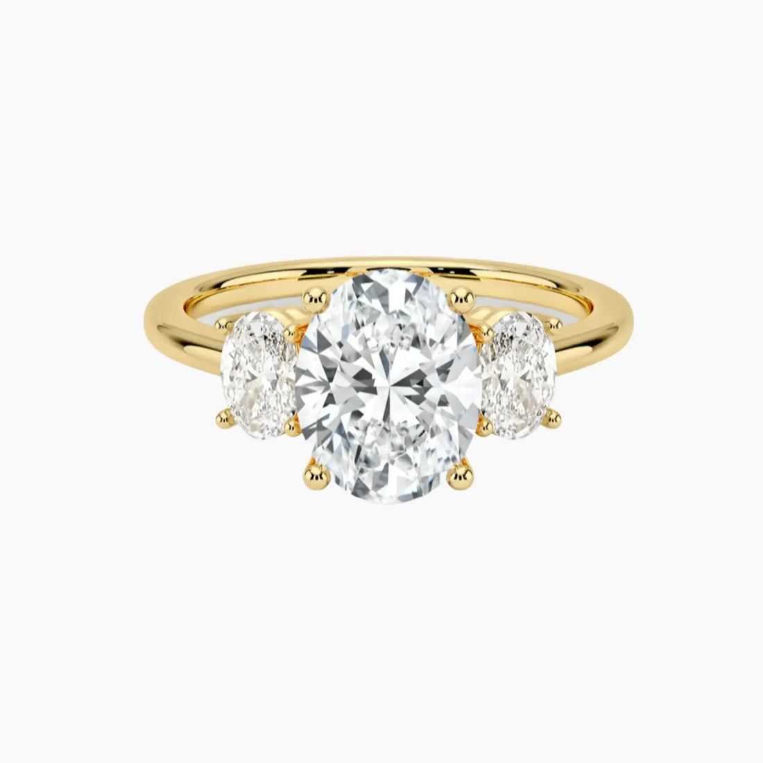 Liora Oval Three Stone Diamond Ring Setting in 18K Rose Gold