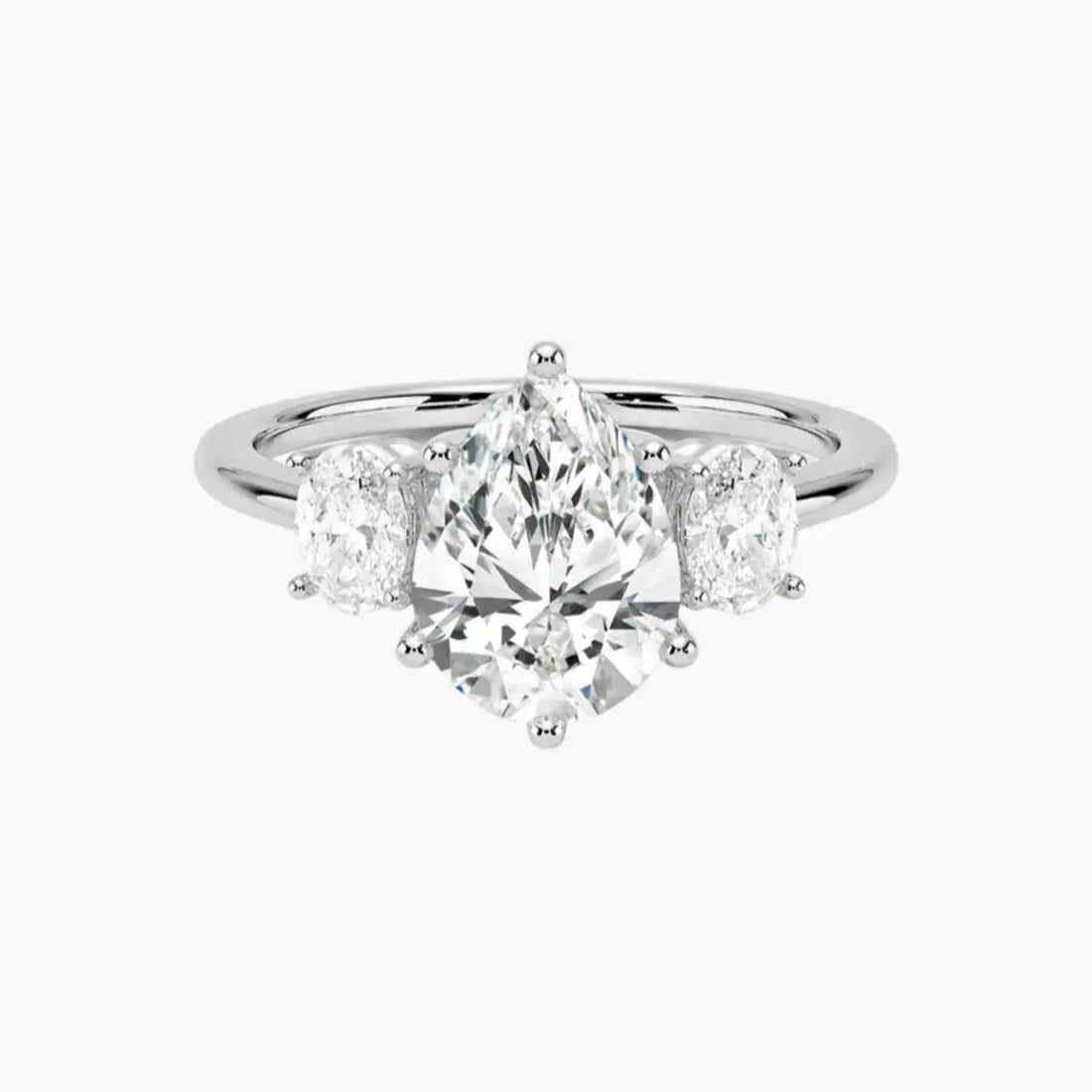 Liora Pear Three Stone 2 Carat Lab Grown Diamond Engagement Ring in 14K Yellow Gold