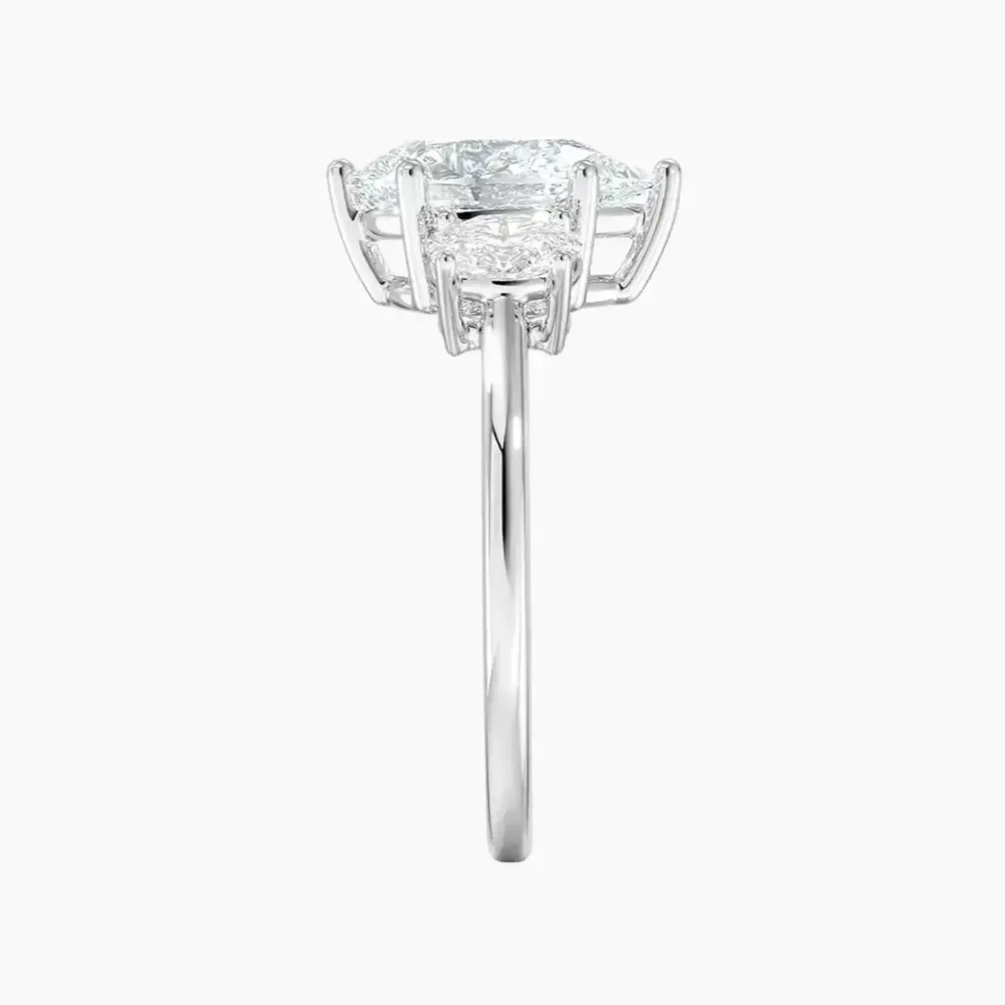 Liora Pear Three Stone 1.5 Carat Lab Grown Diamond Engagement Ring in 18K Rose Gold