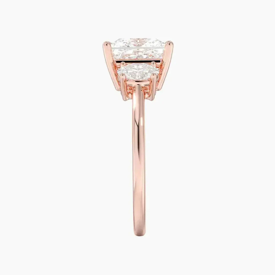 Liora Princess Three Stone 1 Carat Lab Grown Diamond Engagement Ring in 14K White Gold