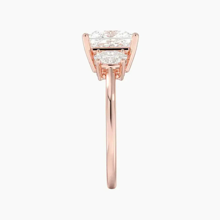 Liora Princess Three Stone 1.5 Carat Lab Grown Diamond Engagement Ring in 14K White Gold