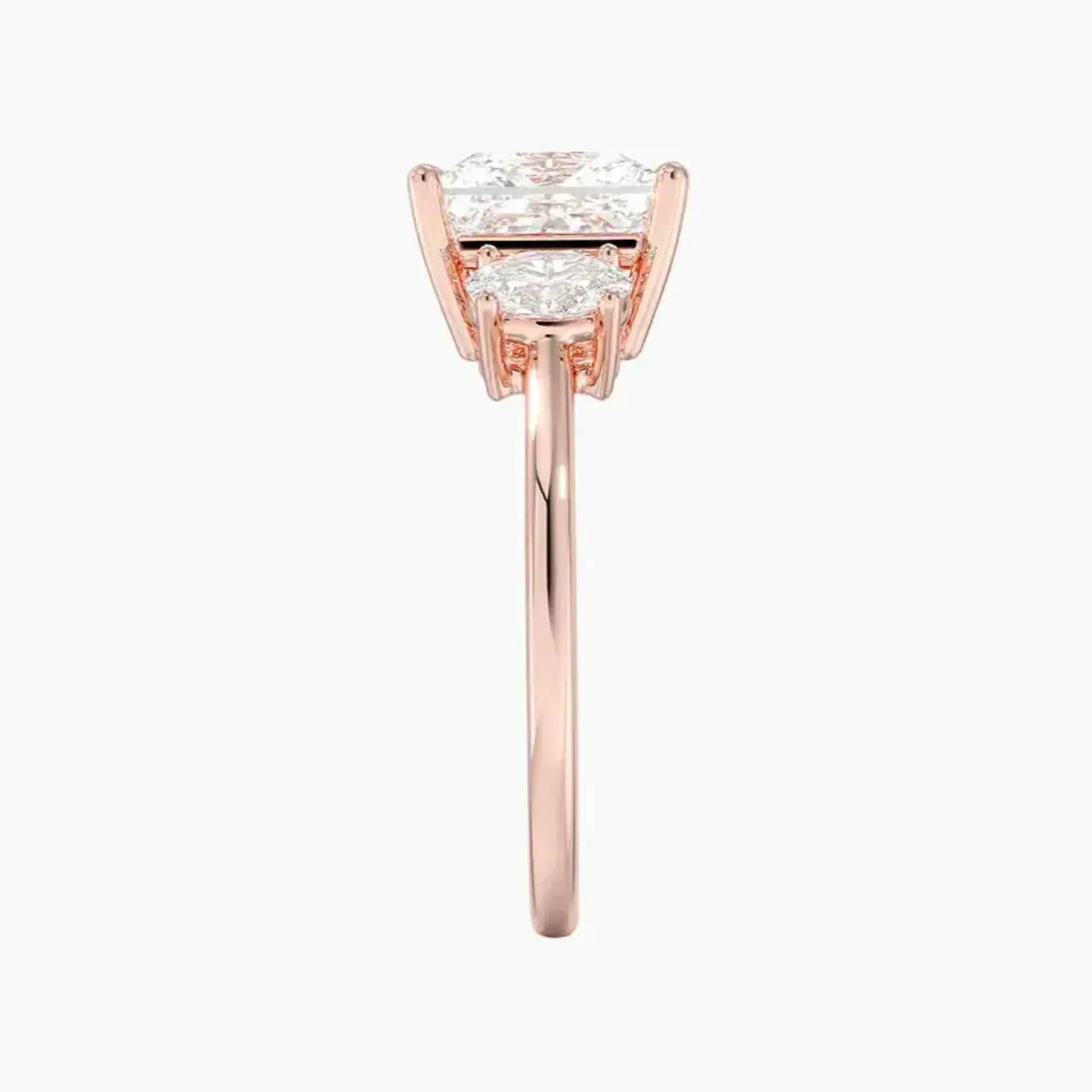 Liora Princess Three Stone 2 Carat Lab Grown Diamond Engagement Ring in 18K Yellow Gold