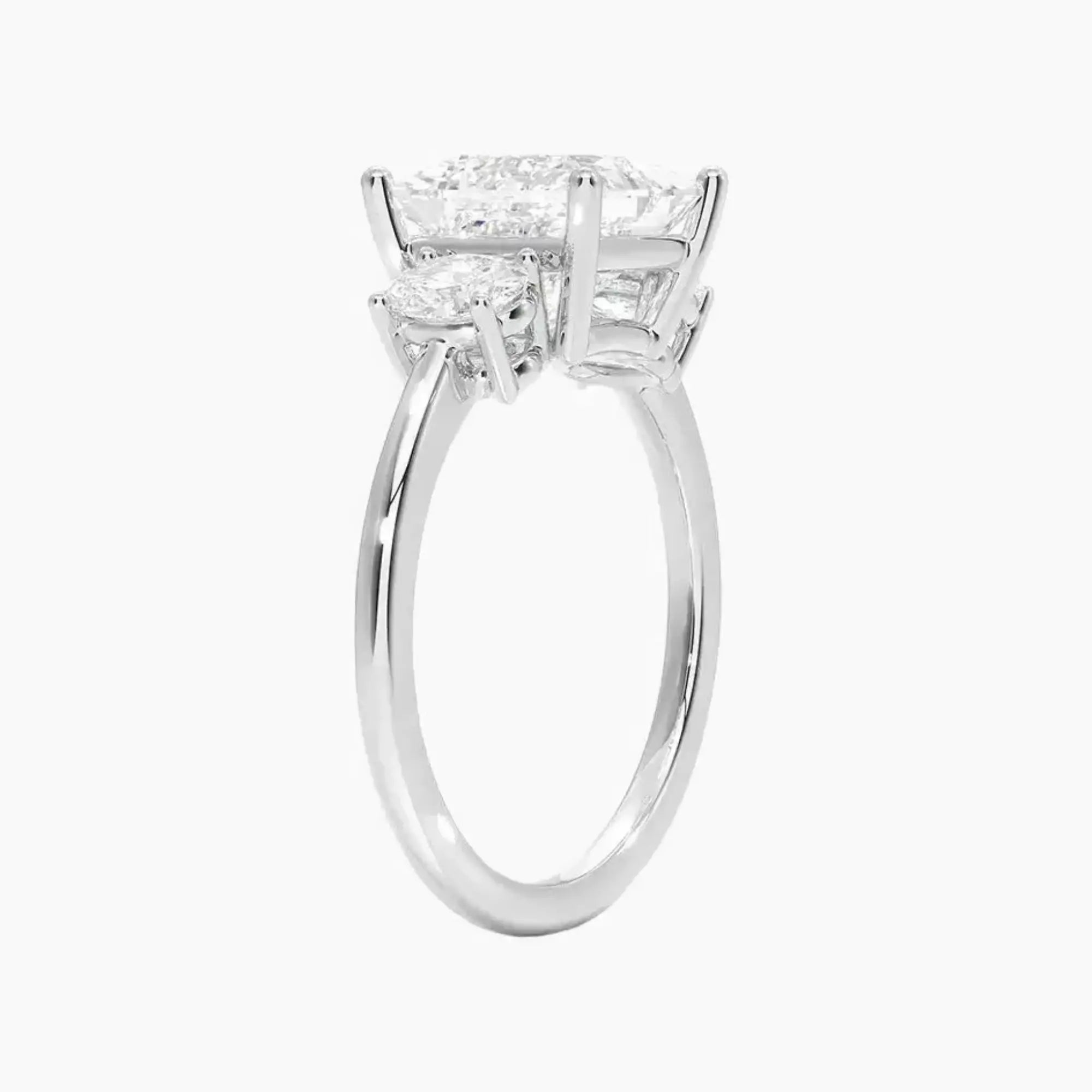 Liora Princess Three Stone 1 Carat Lab Grown Diamond Engagement Ring in 14K Rose Gold