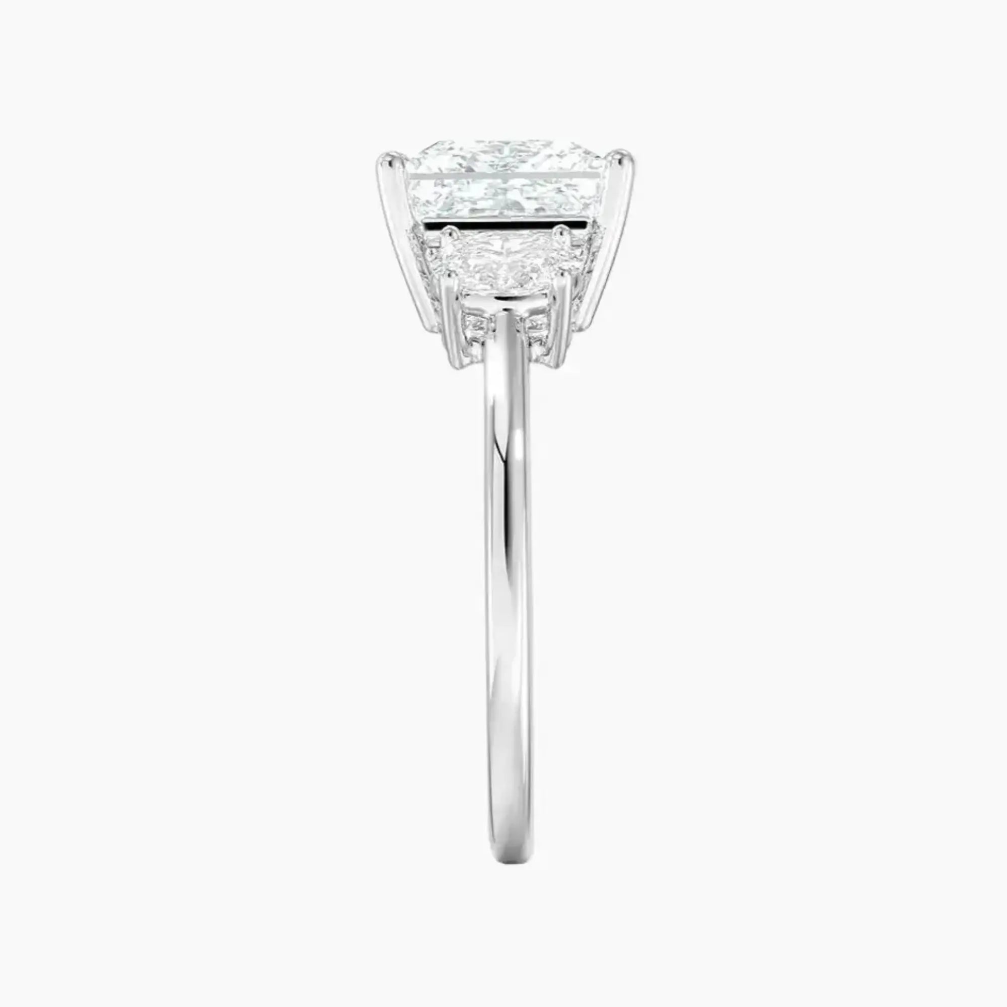 Liora Princess Three Stone 2.5 Carat Lab Grown Diamond Engagement Ring in 14K Rose Gold