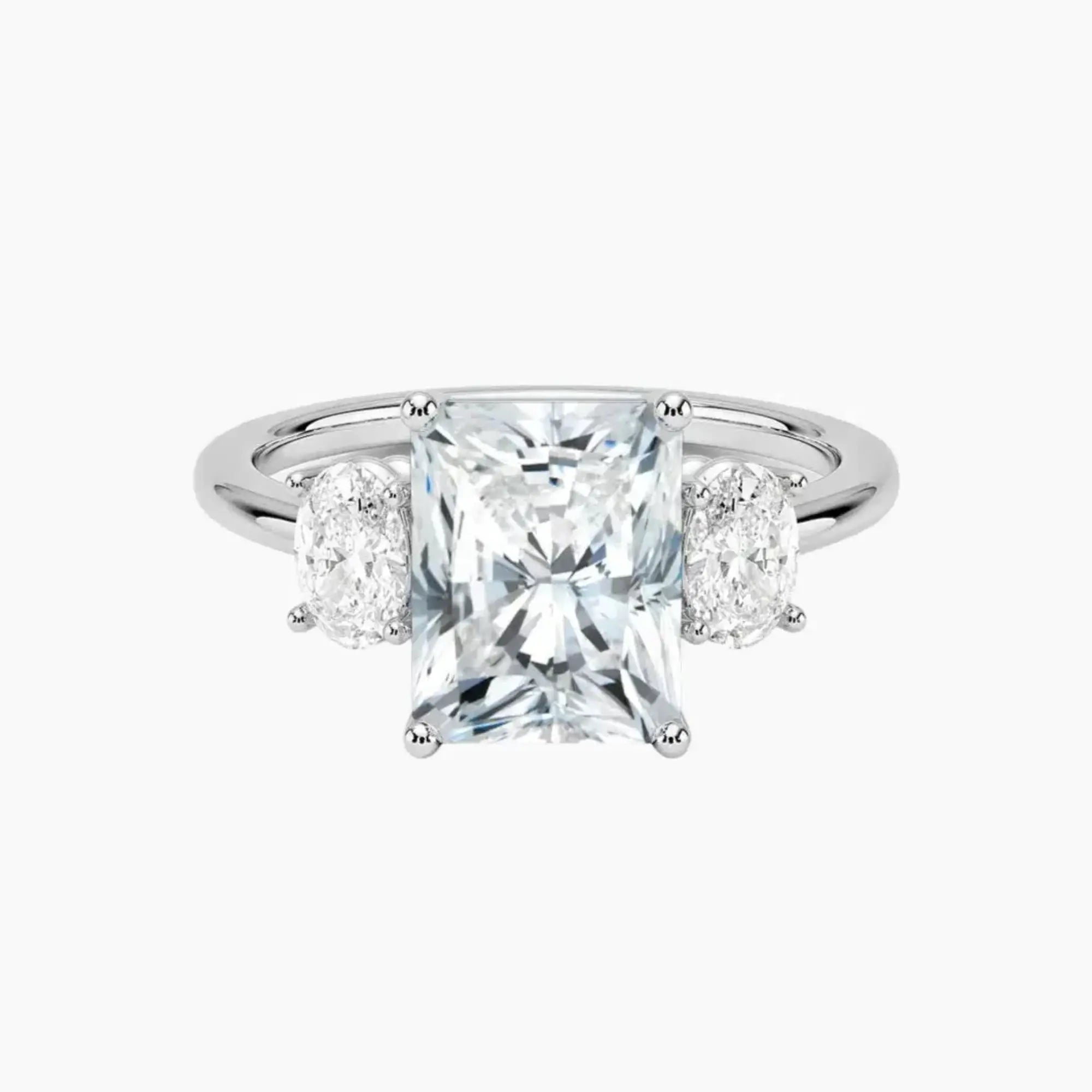 Liora Radiant Three Stone 1 Carat Lab Grown Diamond Engagement Ring in 14K Yellow Gold