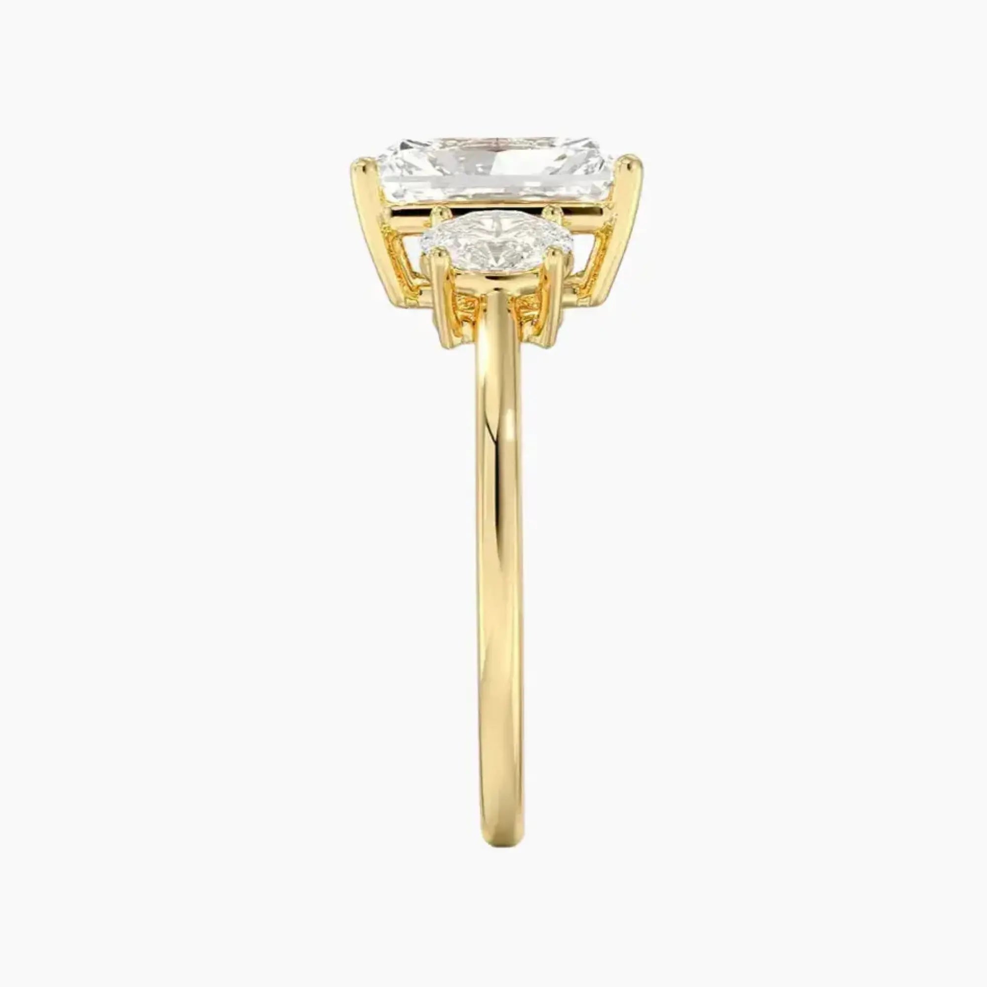 Liora Radiant Three Stone 1.5 Carat Lab Grown Diamond Engagement Ring in 14K White Gold