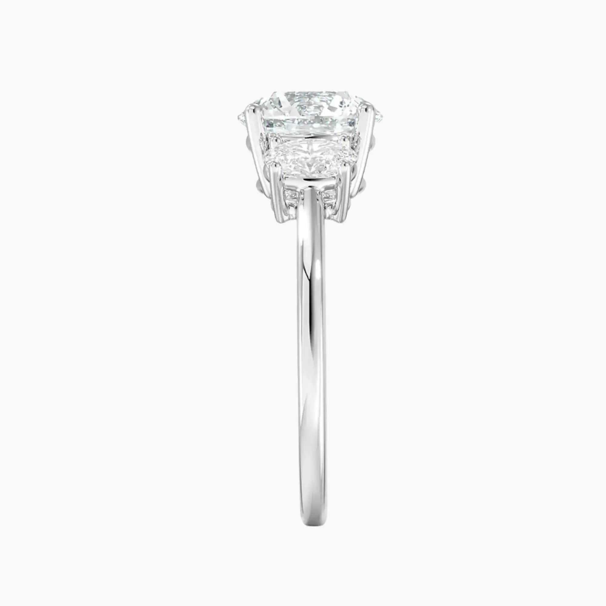 Liora Round Three Stone 3 Carat Lab Grown Diamond Engagement Ring in 14K Rose Gold