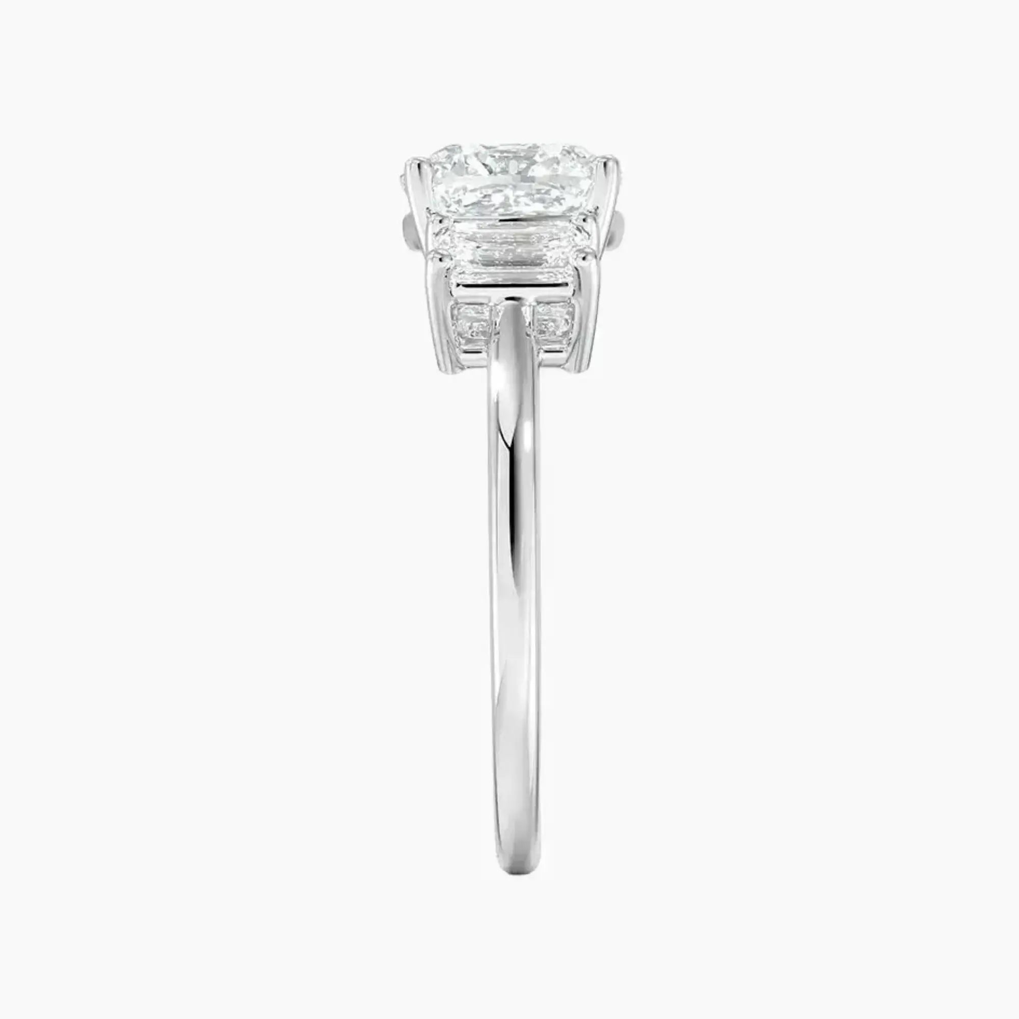 Aurelia Cushion Three Stone 3 Carat Lab Grown Diamond Engagement Ring in 14K Rose Gold